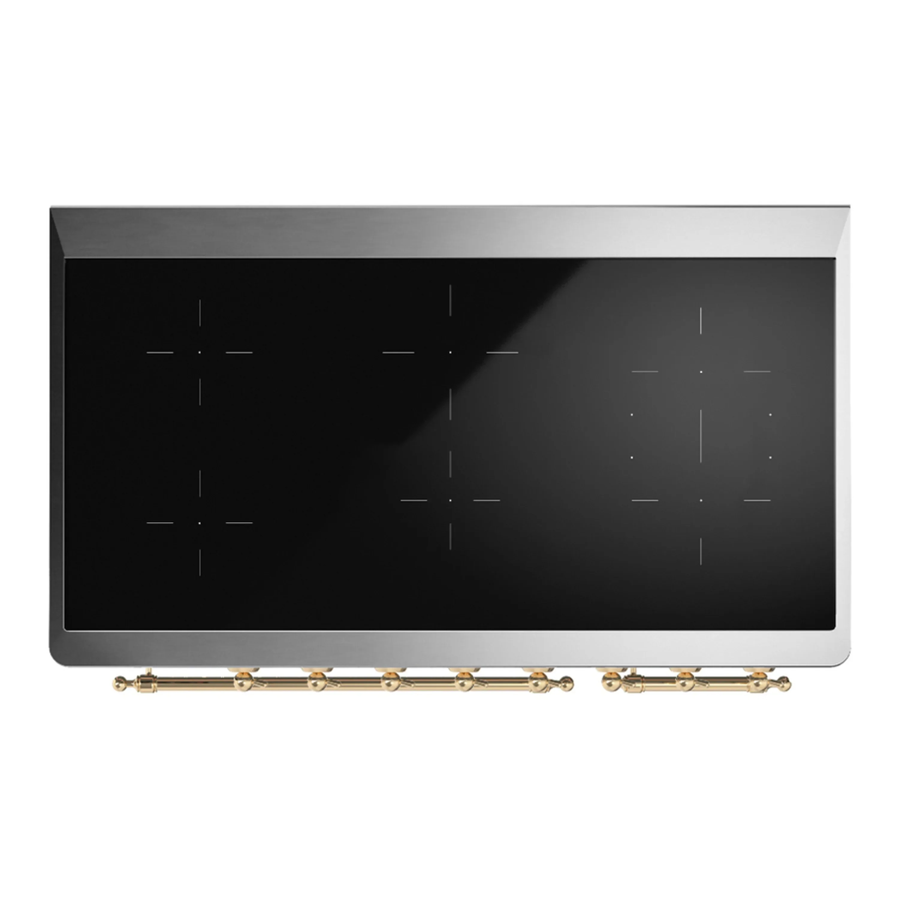 ILVE Majestic III 48-Inch Induction Range with 6 Induction Elements and Triple Glass Door Electric Oven in Burgundy with Brass Trim (UMIB48NR3BUG) - Image 2