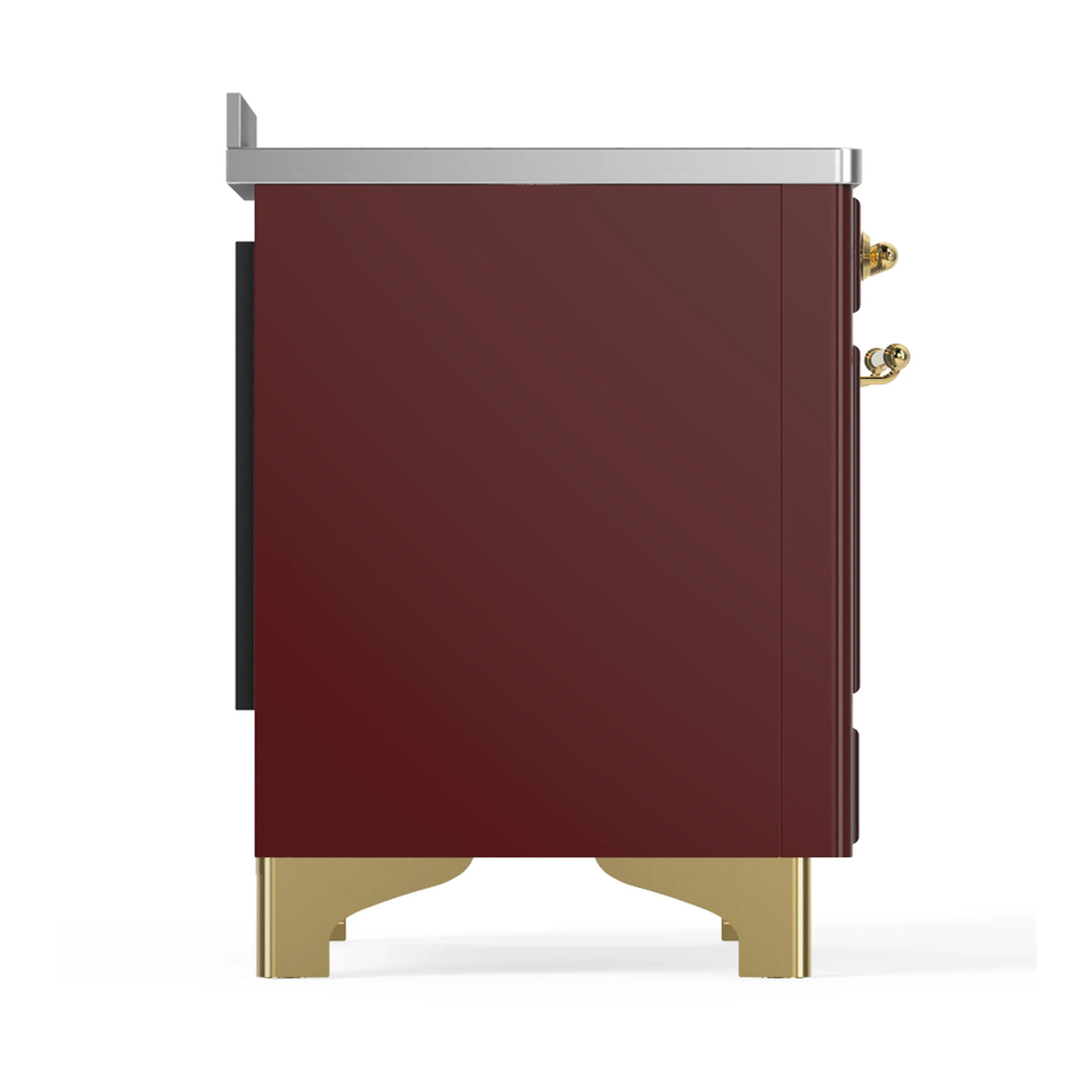 ILVE Majestic III 48-Inch Induction Range with 6 Induction Elements and Triple Glass Door Electric Oven in Burgundy with Brass Trim (UMIB48NR3BUG) - Image 8
