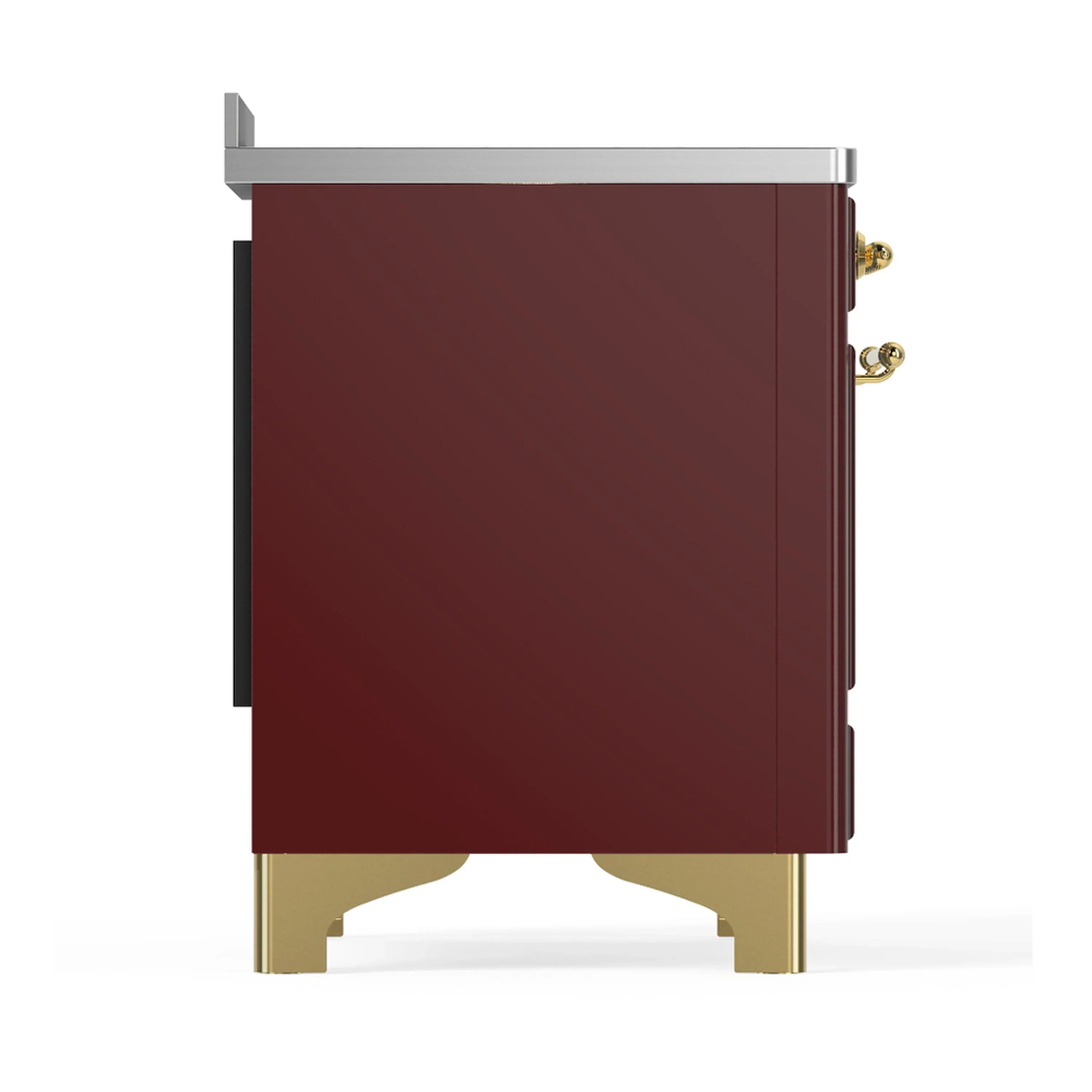 ILVE Majestic III 48-Inch Induction Range with 6 Induction Elements and Solid Door Electric Oven in Burgundy with Brass Trim (UMIB48QNR3BUG) - Image 8