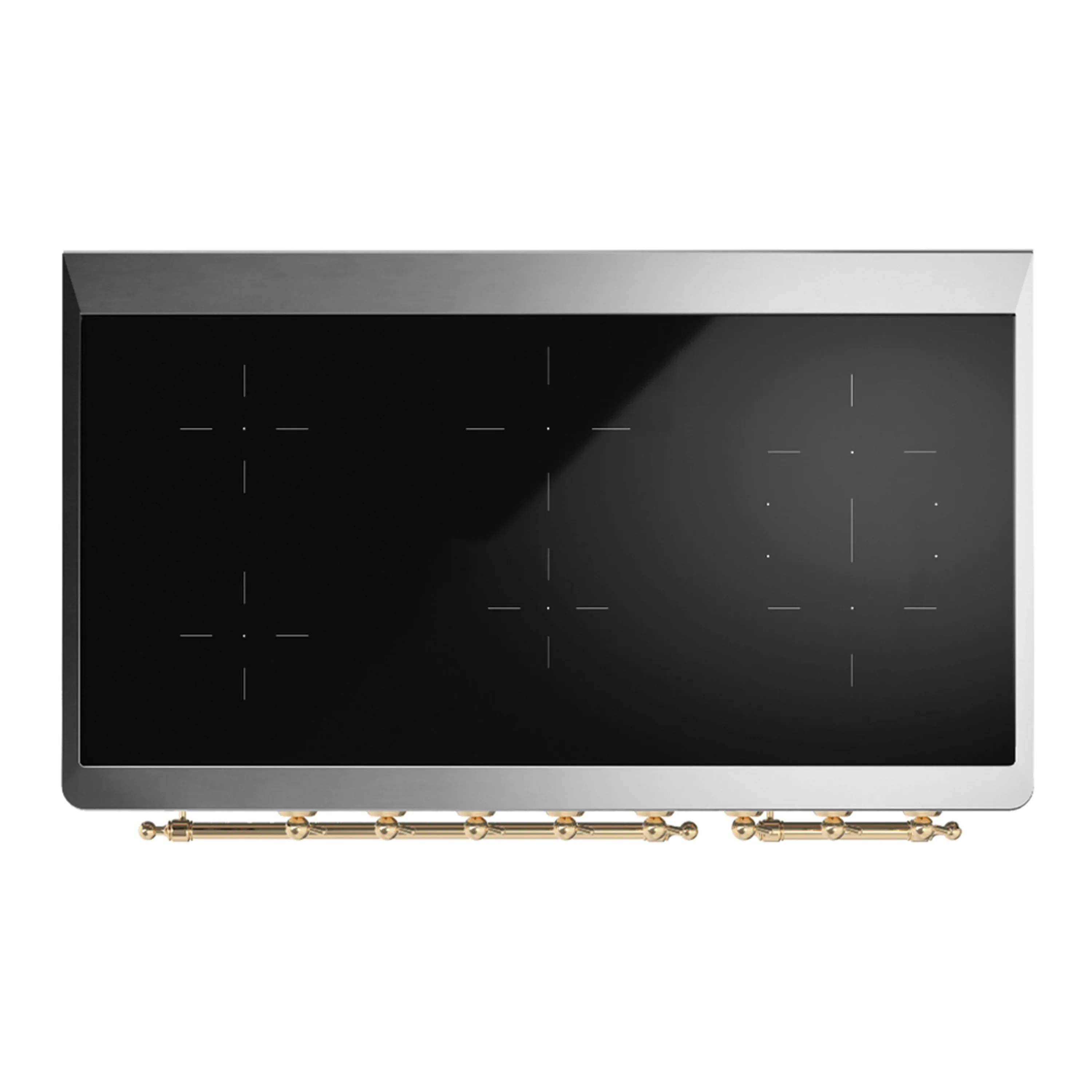 ILVE Majestic III 48-Inch Induction Range with 6 Induction Elements and Solid Door Electric Oven in Emerald Green with Brass Trim (UMIB48QNR3EGG) - Image 2