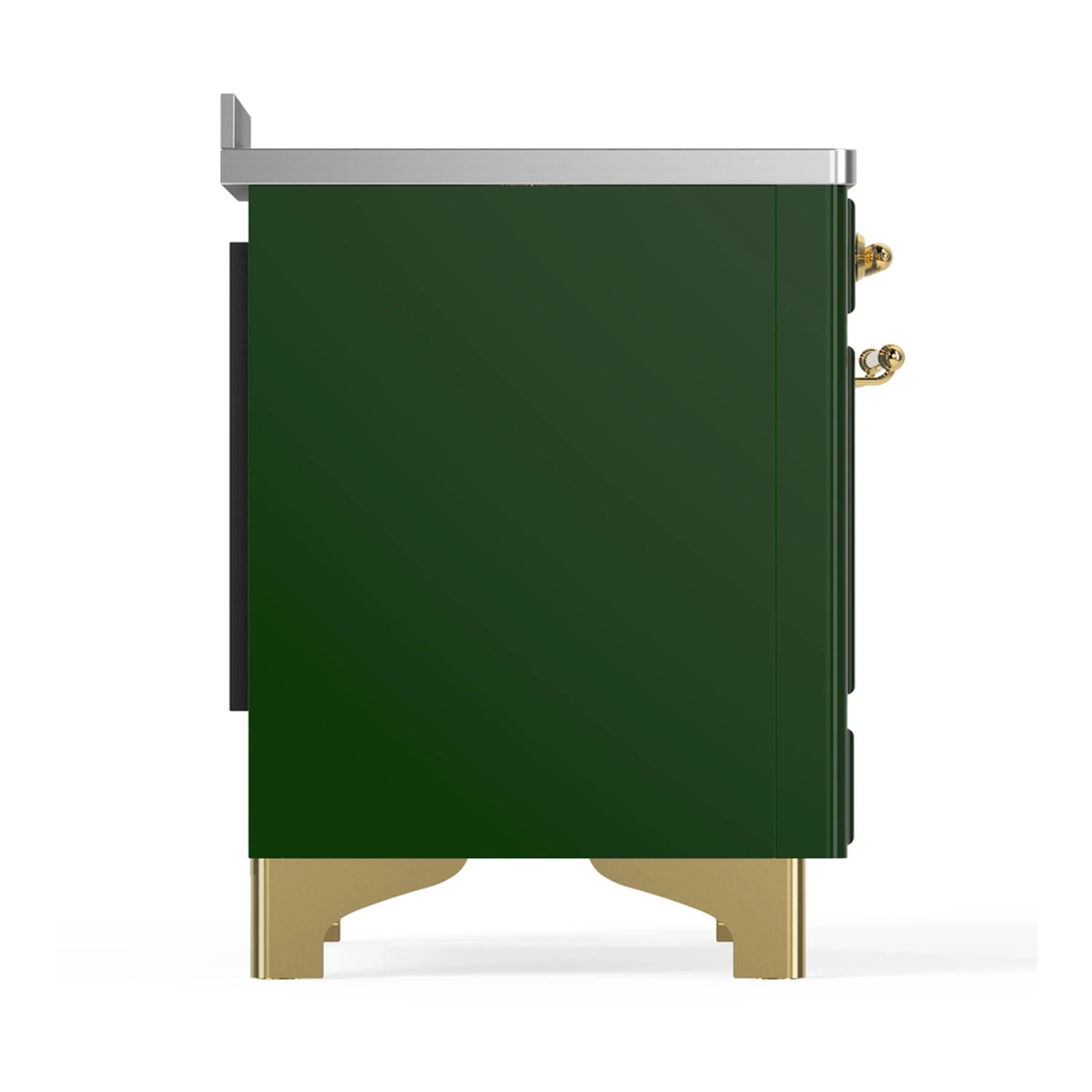 ILVE Majestic III 48-Inch Induction Range with 6 Induction Elements and Solid Door Electric Oven in Emerald Green with Brass Trim (UMIB48QNR3EGG) - Image 8
