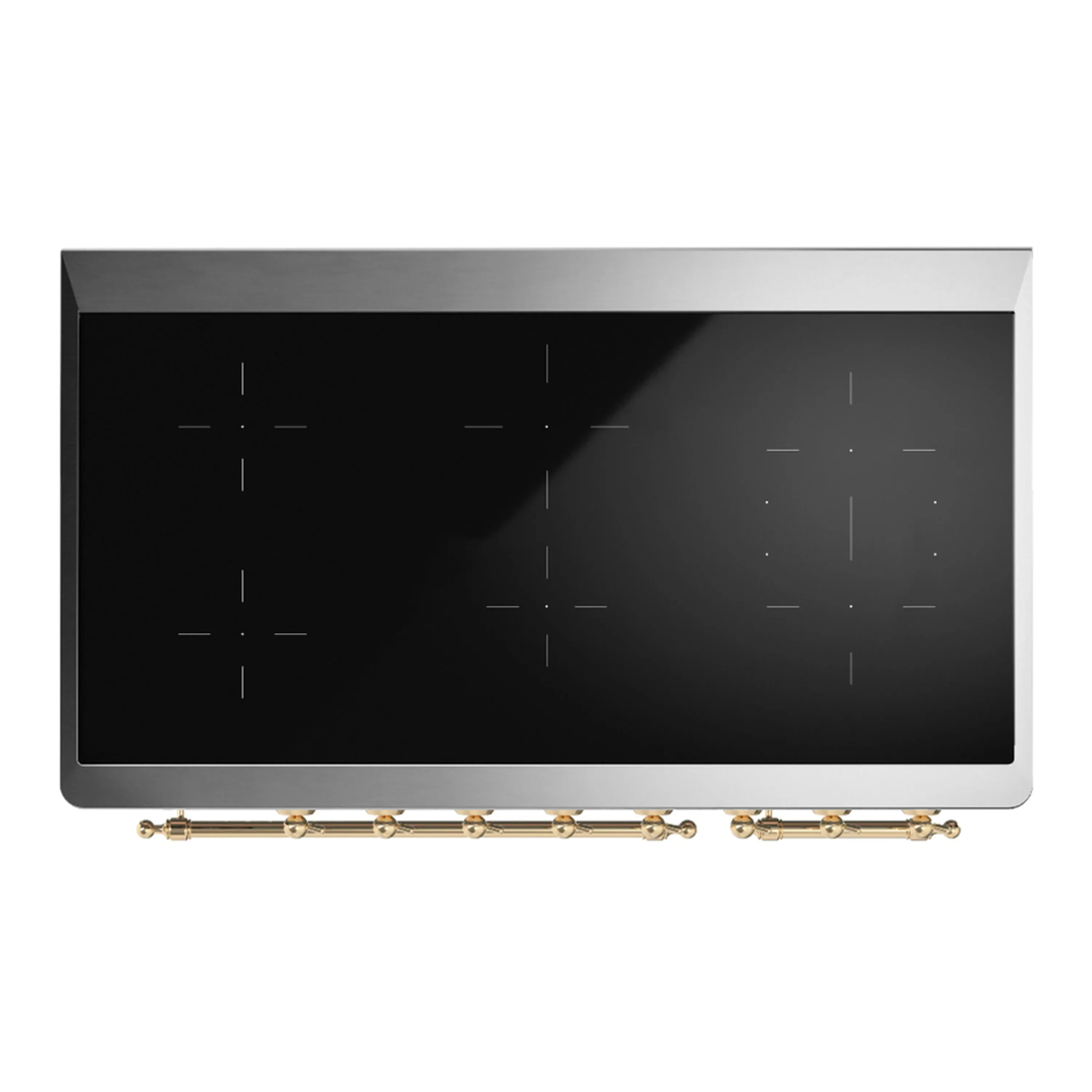 ILVE Majestic III 48-Inch Induction Range with 6 Induction Elements and Triple Glass Door Electric Oven in Glossy Black with Brass Trim (UMIB48NR3BKG) - Image 2