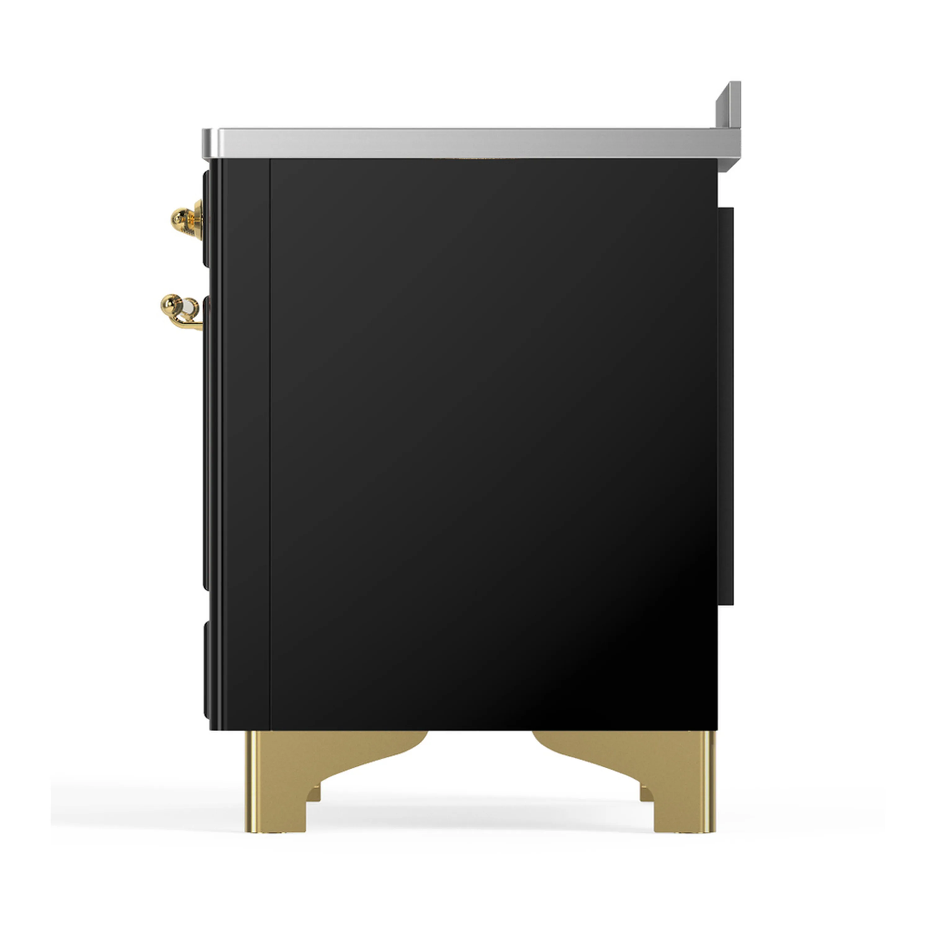 ILVE Majestic III 48-Inch Induction Range with 6 Induction Elements and Triple Glass Door Electric Oven in Glossy Black with Brass Trim (UMIB48NR3BKG) - Image 9