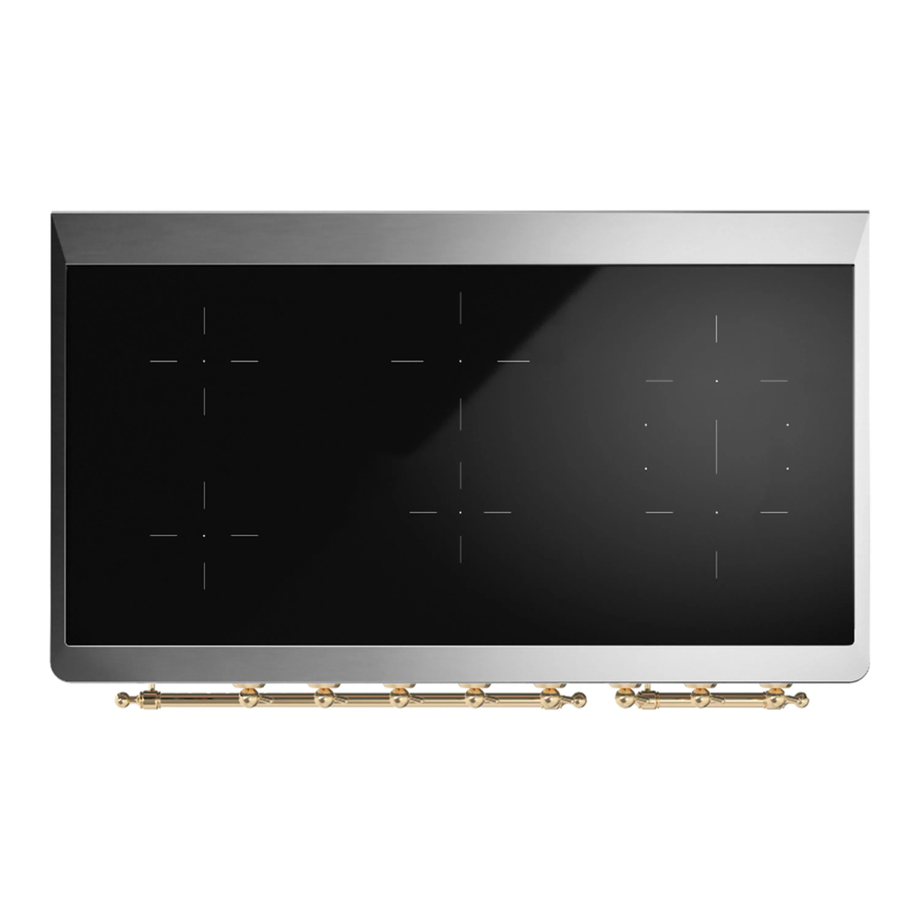 ILVE Majestic III 48-Inch Induction Range with 6 Induction Elements and Solid Door Electric Oven in Glossy Black with Brass Trim (UMIB48QNR3BKG) - Image 2