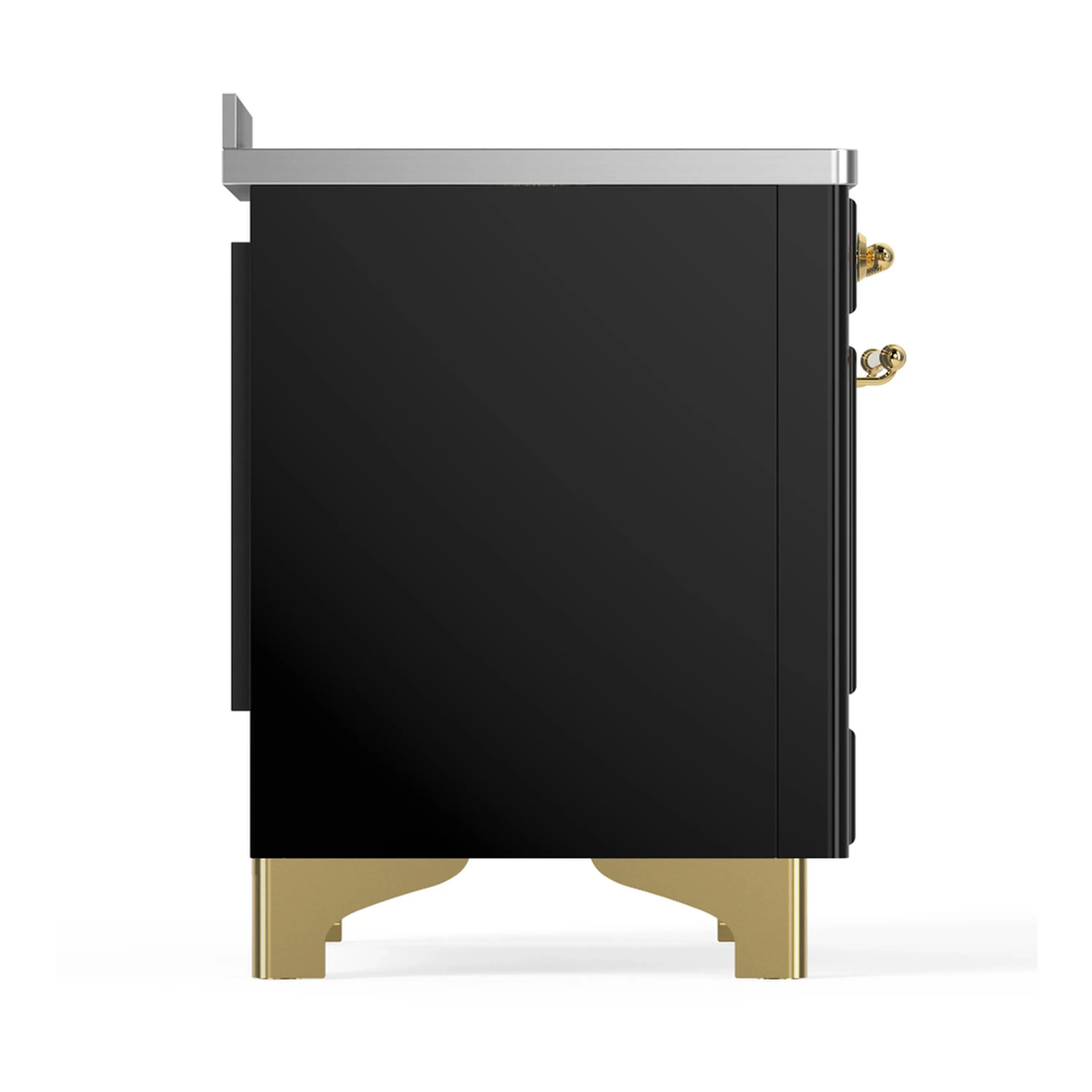 ILVE Majestic III 48-Inch Induction Range with 6 Induction Elements and Solid Door Electric Oven in Glossy Black with Brass Trim (UMIB48QNR3BKG) - Image 8