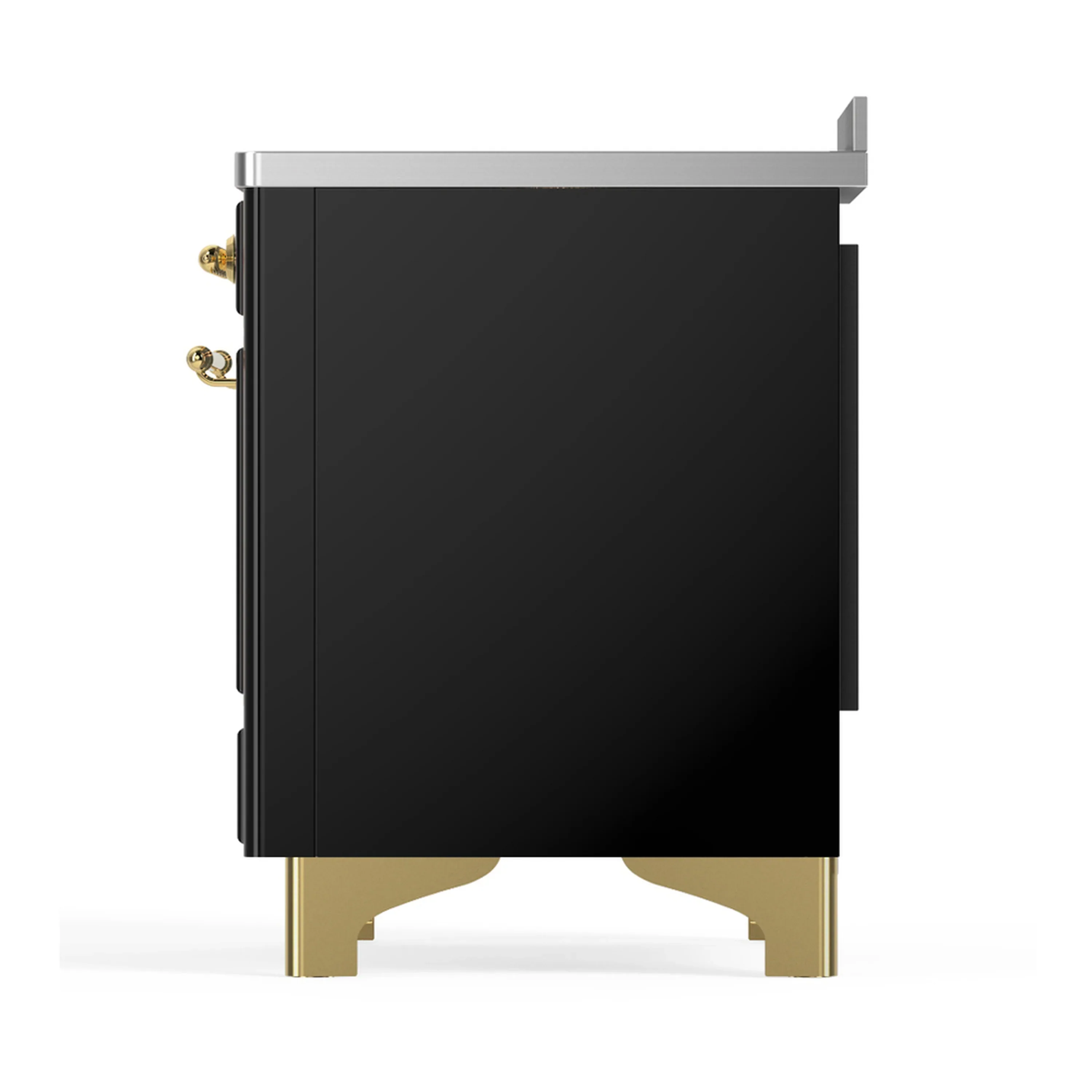 ILVE Majestic III 48-Inch Induction Range with 6 Induction Elements and Solid Door Electric Oven in Glossy Black with Brass Trim (UMIB48QNR3BKG) - Image 9