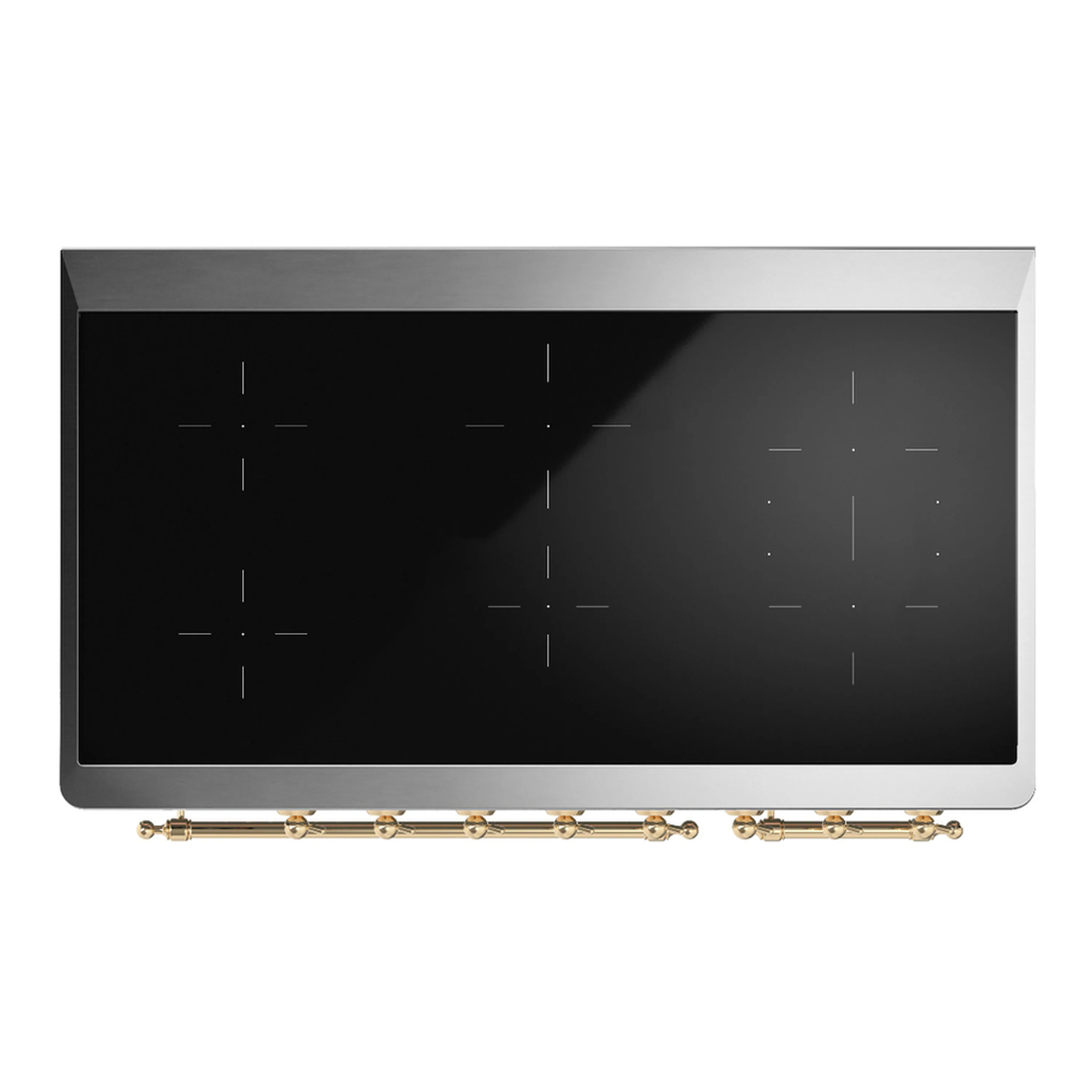 ILVE Majestic III 48-Inch Induction Range with 6 Induction Elements and Solid Door Electric Oven in Matte Graphite with Brass Trim (UMIB48QNR3MGG) - Image 2