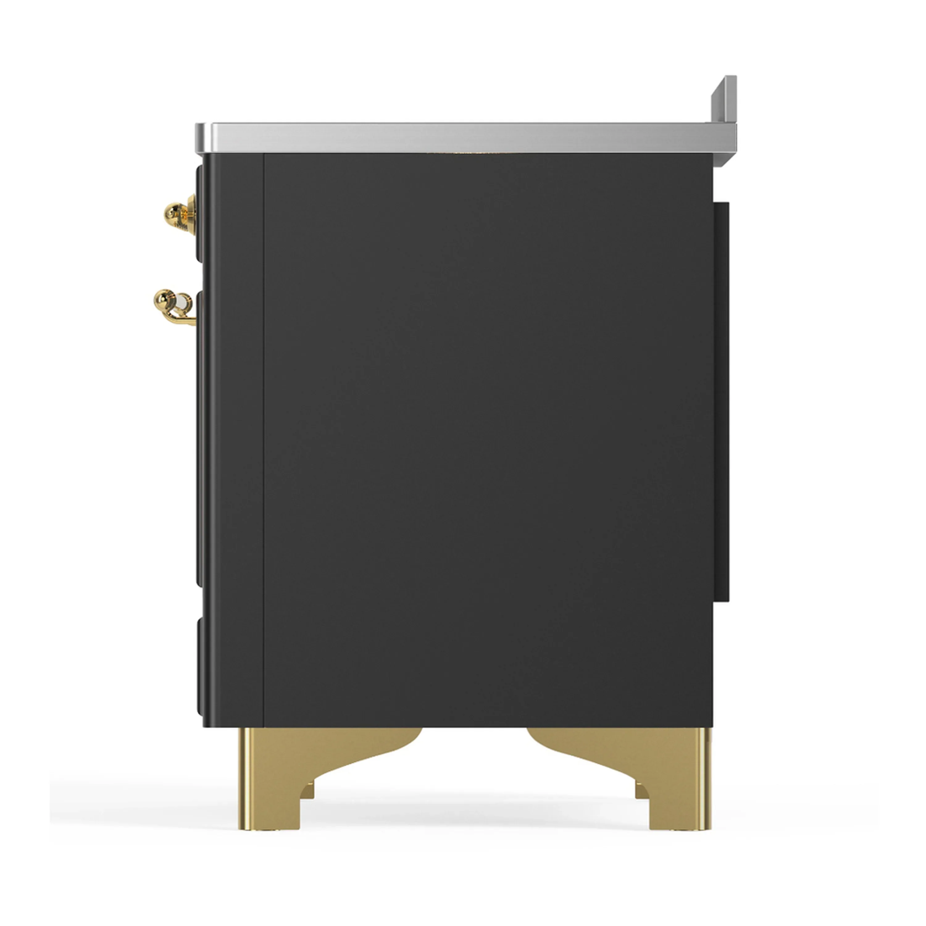 ILVE Majestic III 48-Inch Induction Range with 6 Induction Elements and Solid Door Electric Oven in Matte Graphite with Brass Trim (UMIB48QNR3MGG) - Image 9
