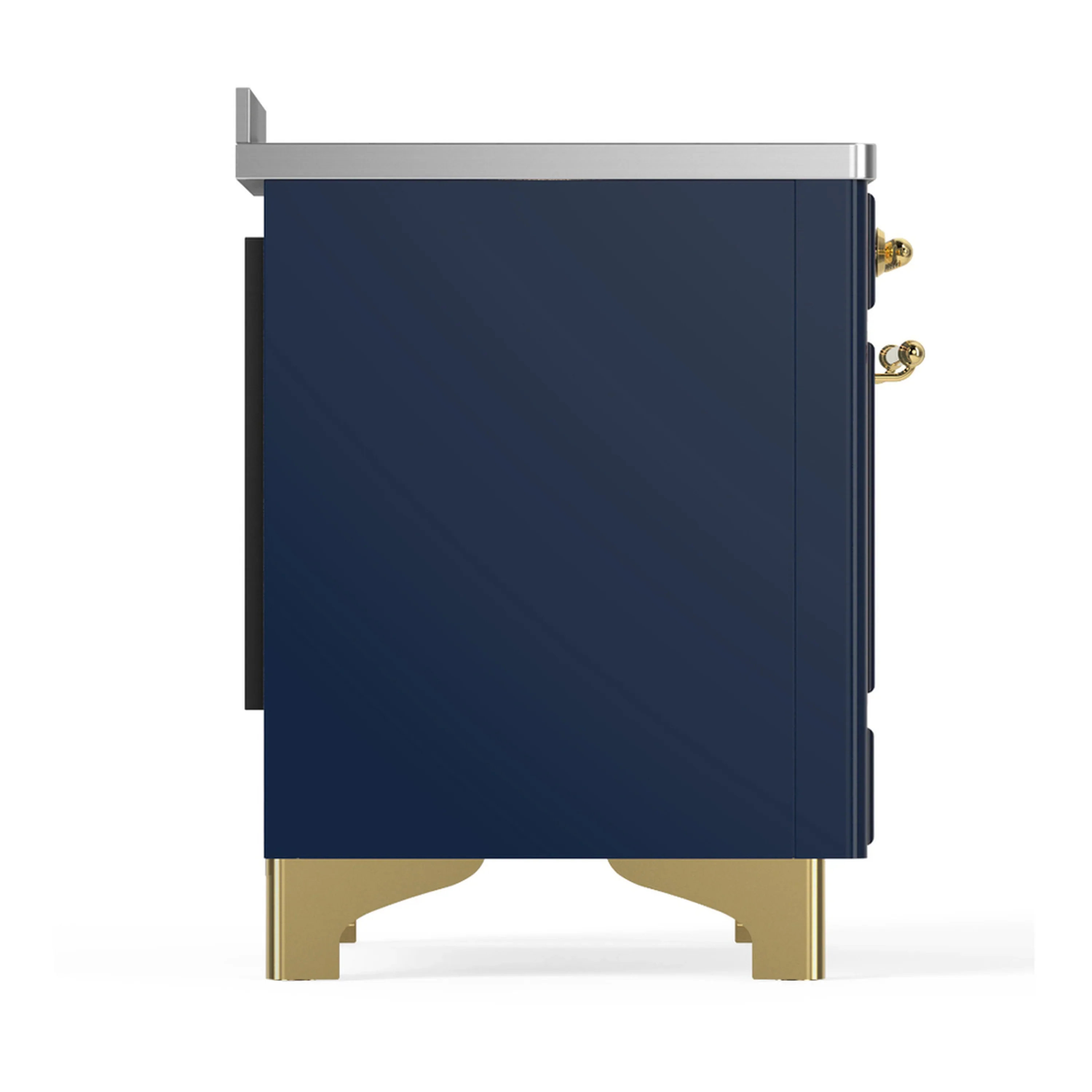 ILVE Majestic III 48-Inch Induction Range with 6 Induction Elements and Solid Door Electric Oven in Mightnight Blue with Brass Trim (UMIB48QNR3MBG) - Image 8