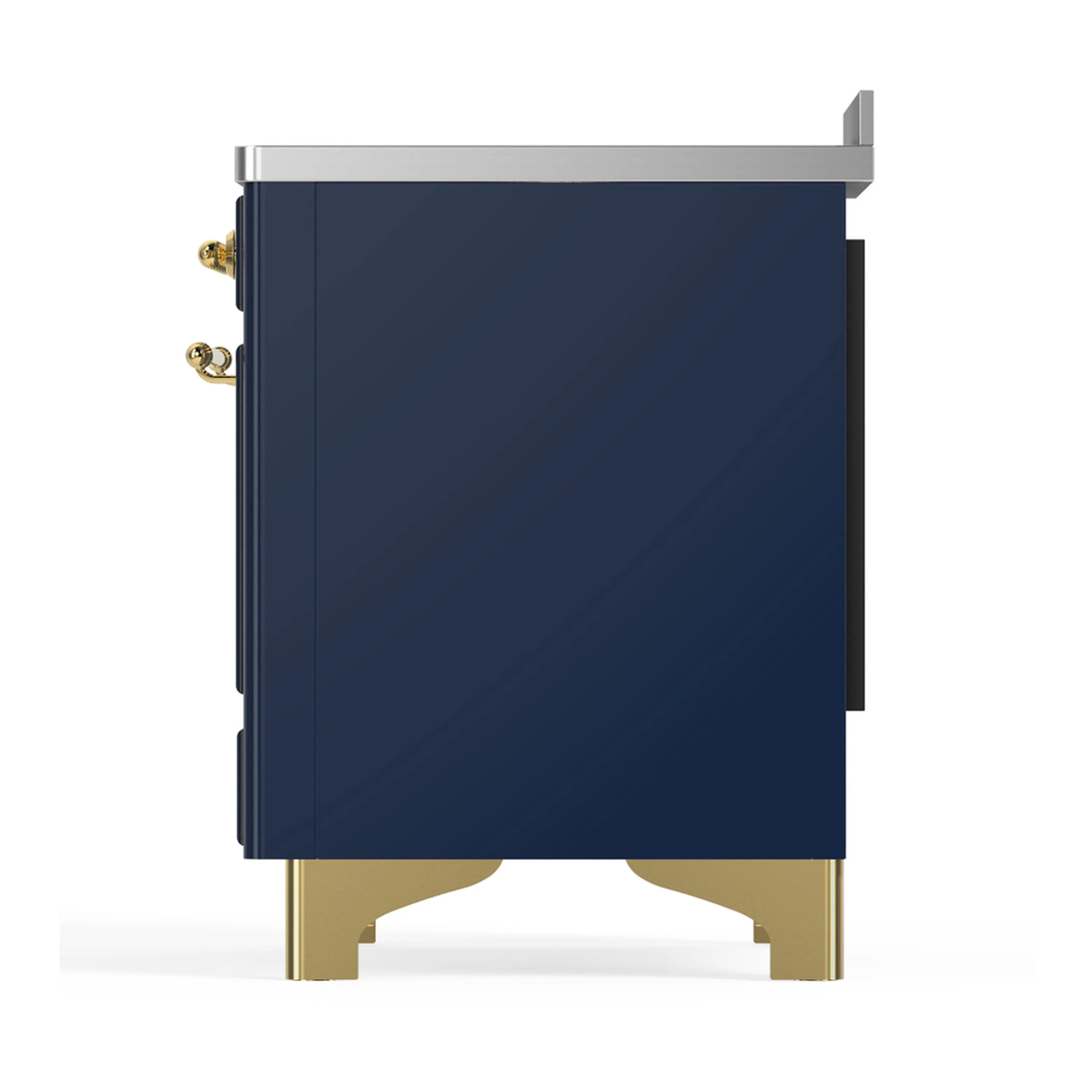 ILVE Majestic III 48-Inch Induction Range with 6 Induction Elements and Solid Door Electric Oven in Mightnight Blue with Brass Trim (UMIB48QNR3MBG) - Image 9