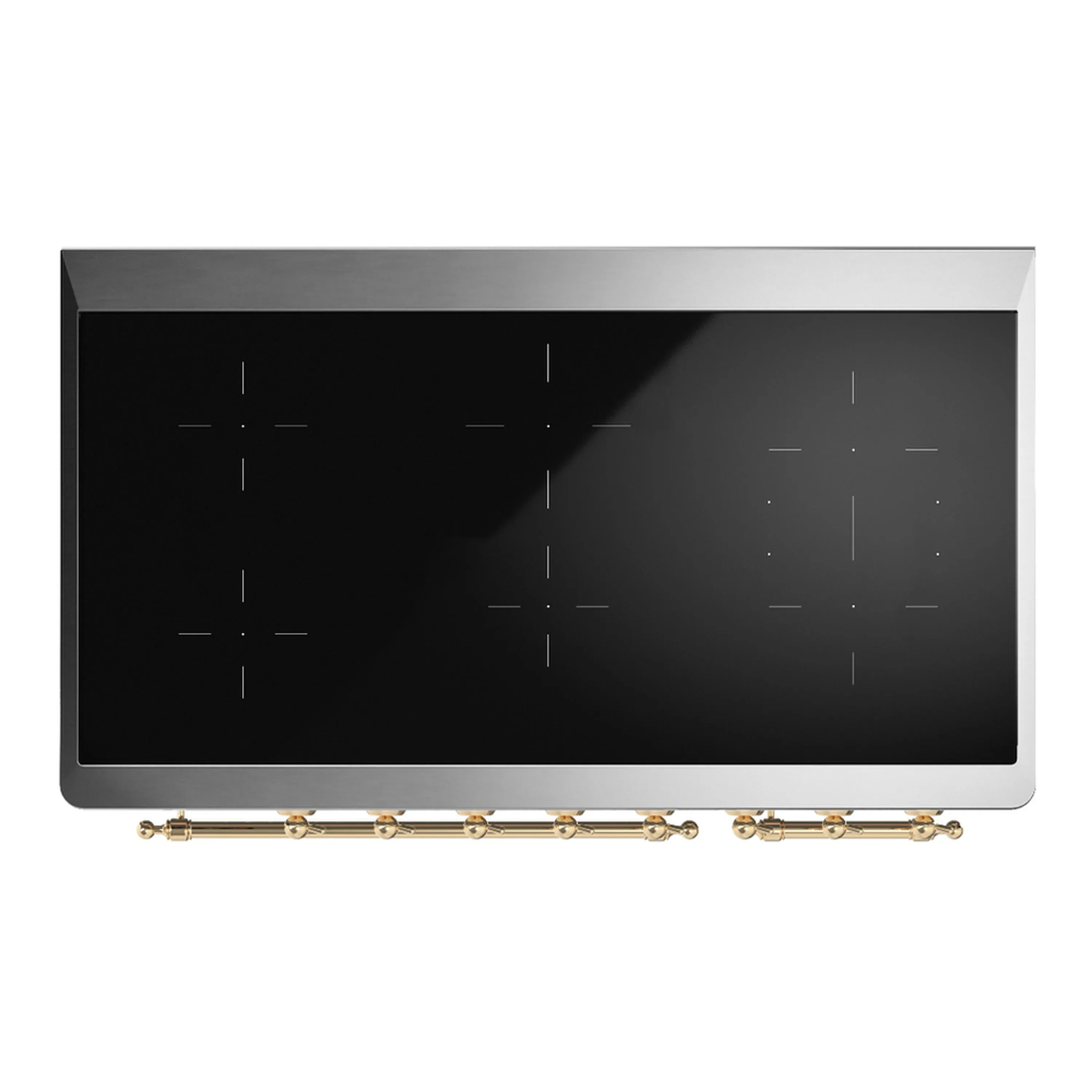 ILVE Majestic III 48-Inch Induction Range with 6 Induction Elements and Triple Glass Door Electric Oven in Stainless Steel with Brass Trim (UMIB48NR3SSG) - Image 2