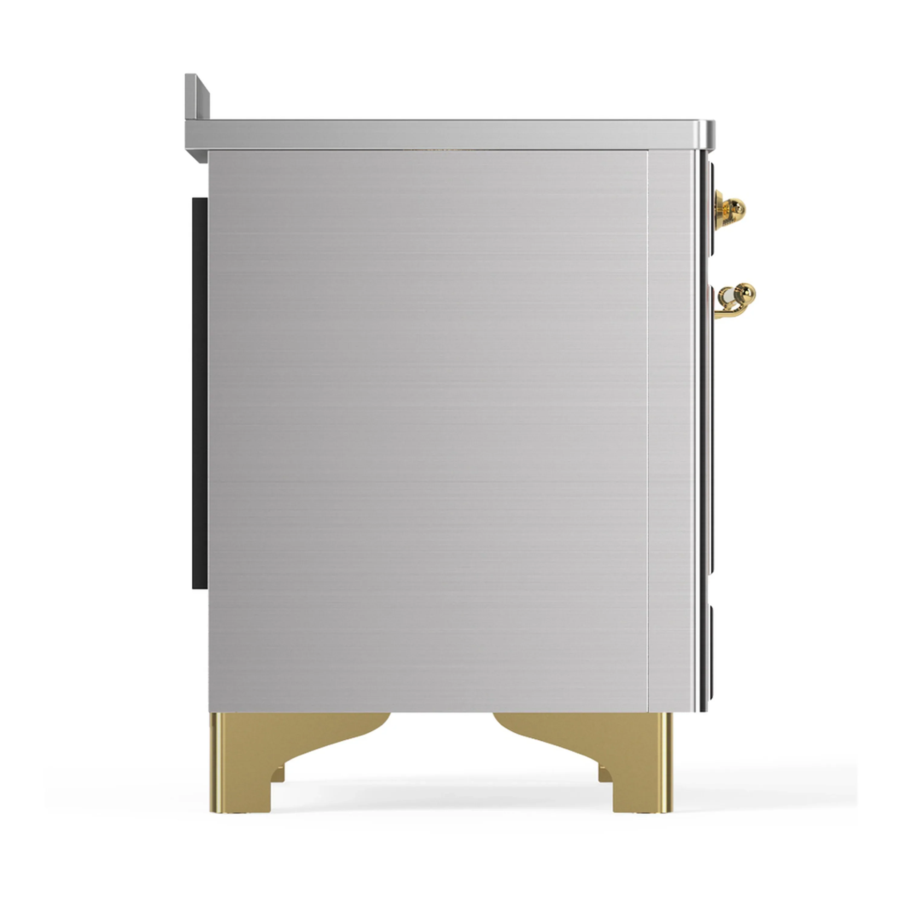 ILVE Majestic III 48-Inch Induction Range with 6 Induction Elements and Solid Door Electric Oven in Stainless Steel with Brass Trim (UMIB48QNR3SSG) - Image 8