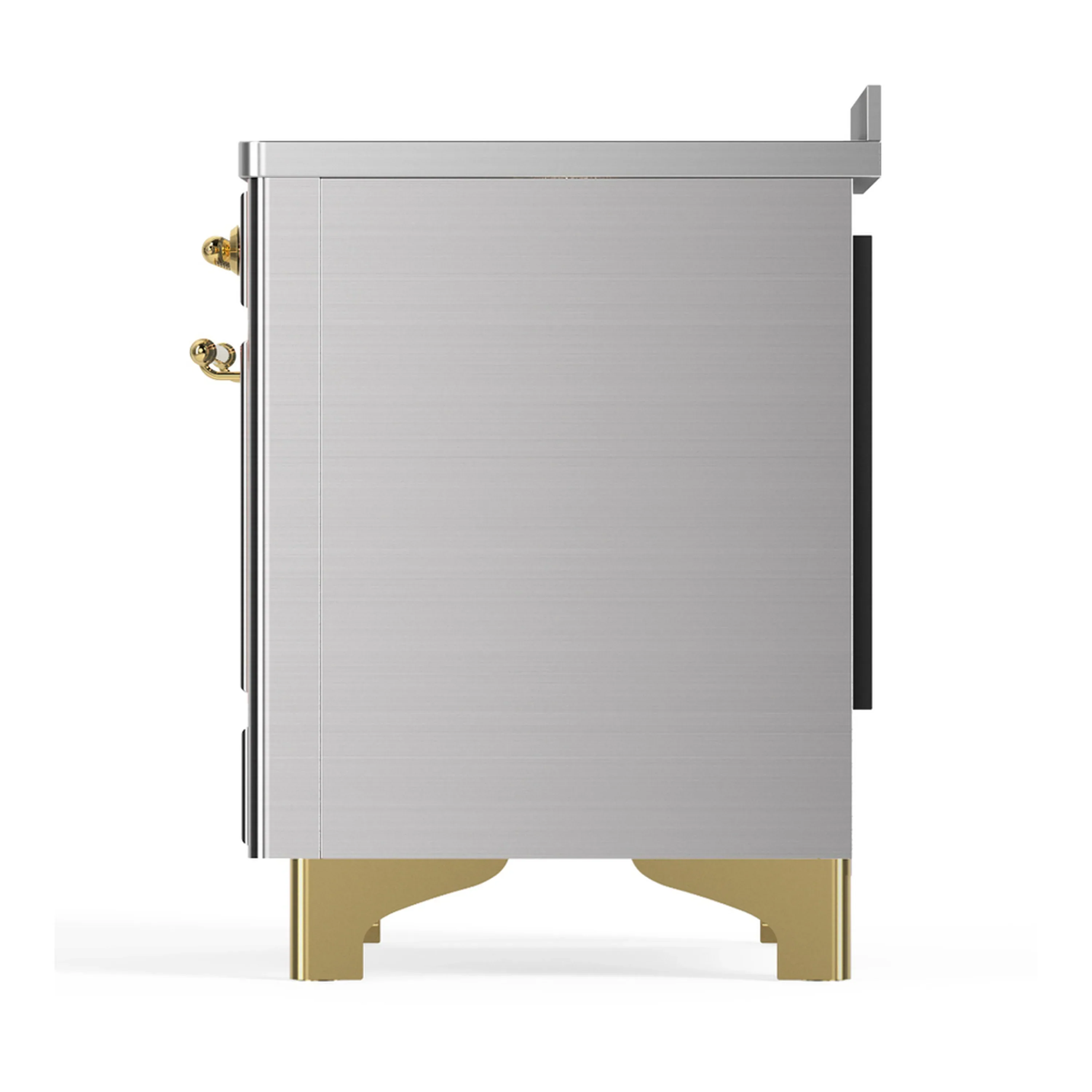 ILVE Majestic III 48-Inch Induction Range with 6 Induction Elements and Solid Door Electric Oven in Stainless Steel with Brass Trim (UMIB48QNR3SSG) - Image 9