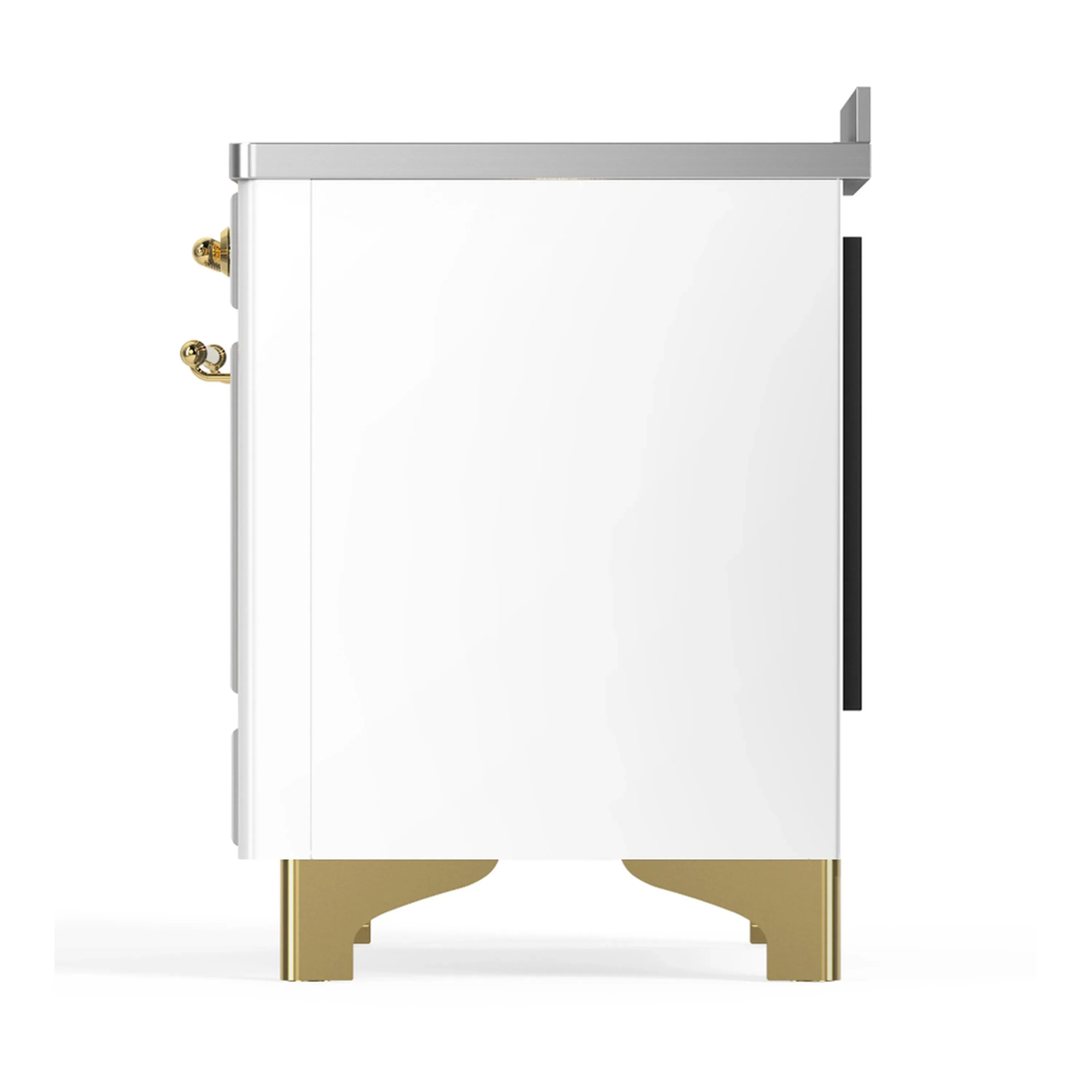 ILVE Majestic III 48-Inch Induction Range with 6 Induction Elements and Solid Door Electric Oven in White with Brass Trim (UMIB48QNR3WHG) - Image 9