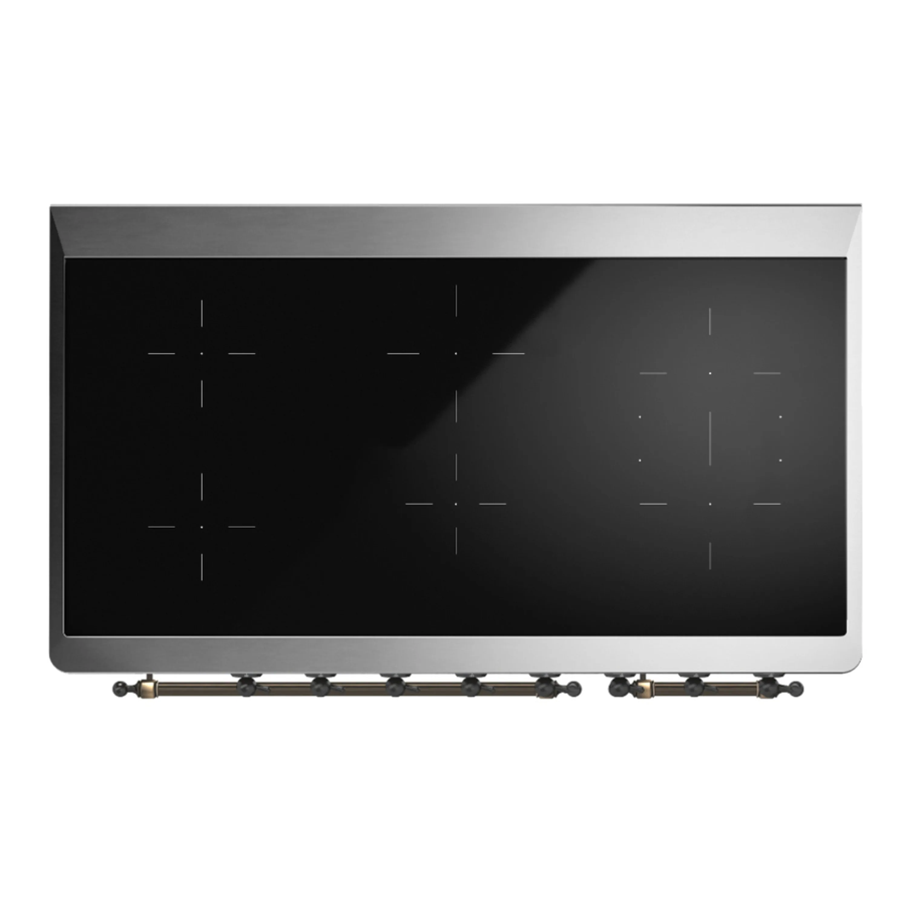 ILVE Majestic III 48-Inch Induction Range with 6 Induction Elements and Triple Glass Door Electric Oven in Blue Grey with Burnished Trim (UMIB48NR3BGB) - Image 2
