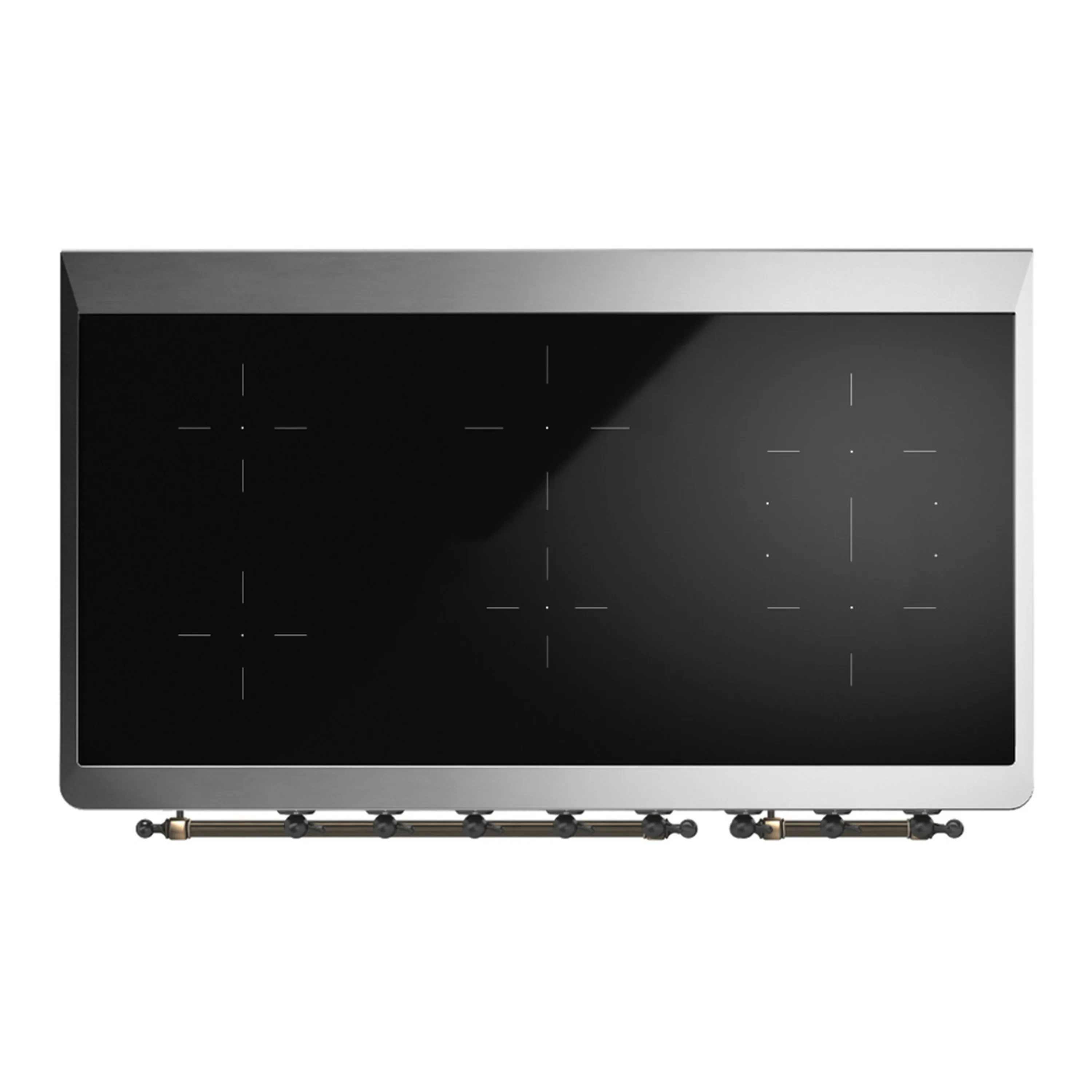 ILVE Majestic III 48-Inch Induction Range with 6 Induction Elements and Solid Door Electric Oven in Blue Grey with Burnished Trim (UMIB48QNR3BGB) - Image 2