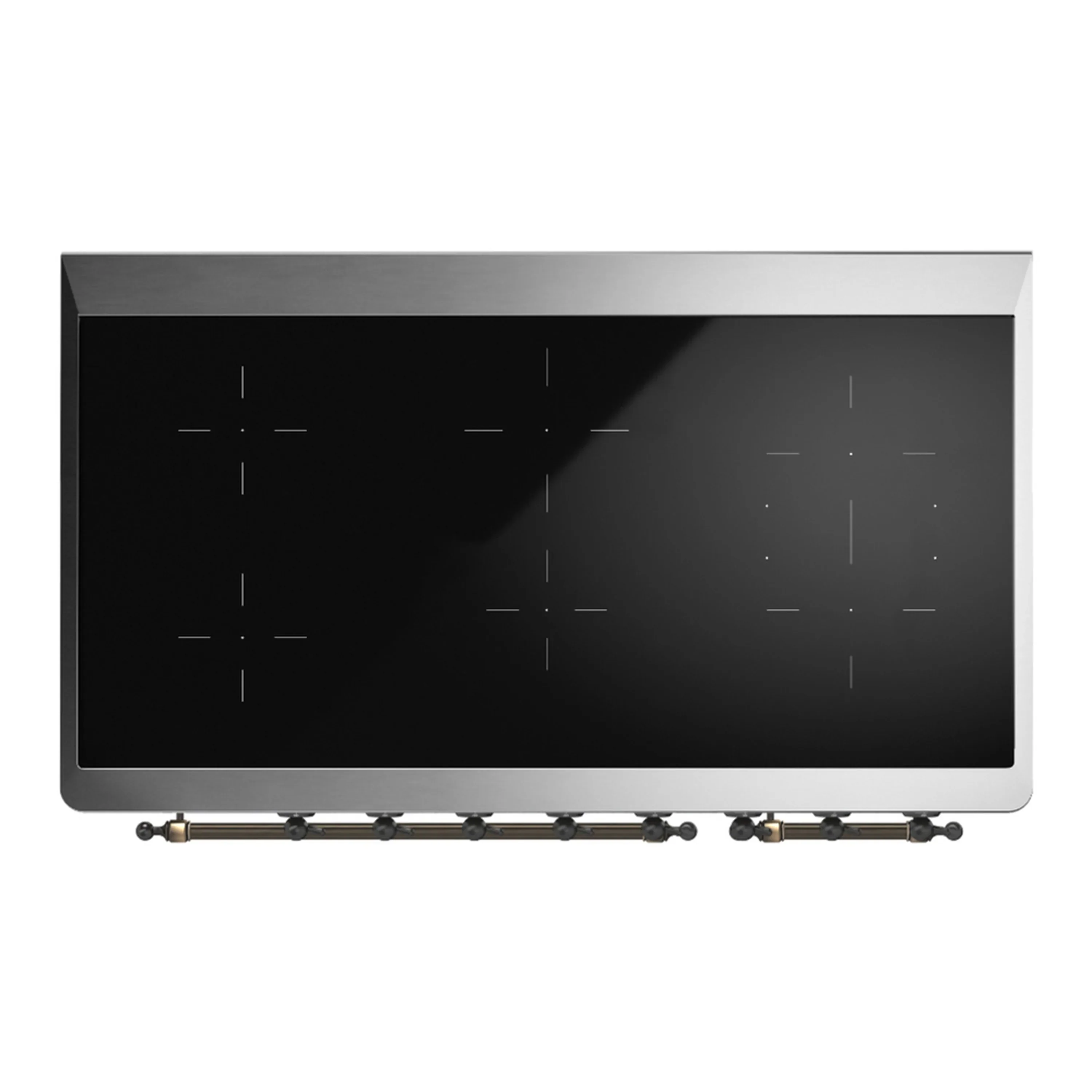 ILVE Majestic III 48-Inch Induction Range with 6 Induction Elements and Solid Door Electric Oven in Burgundy with Burnished Trim (UMIB48QNR3BUB) - Image 2