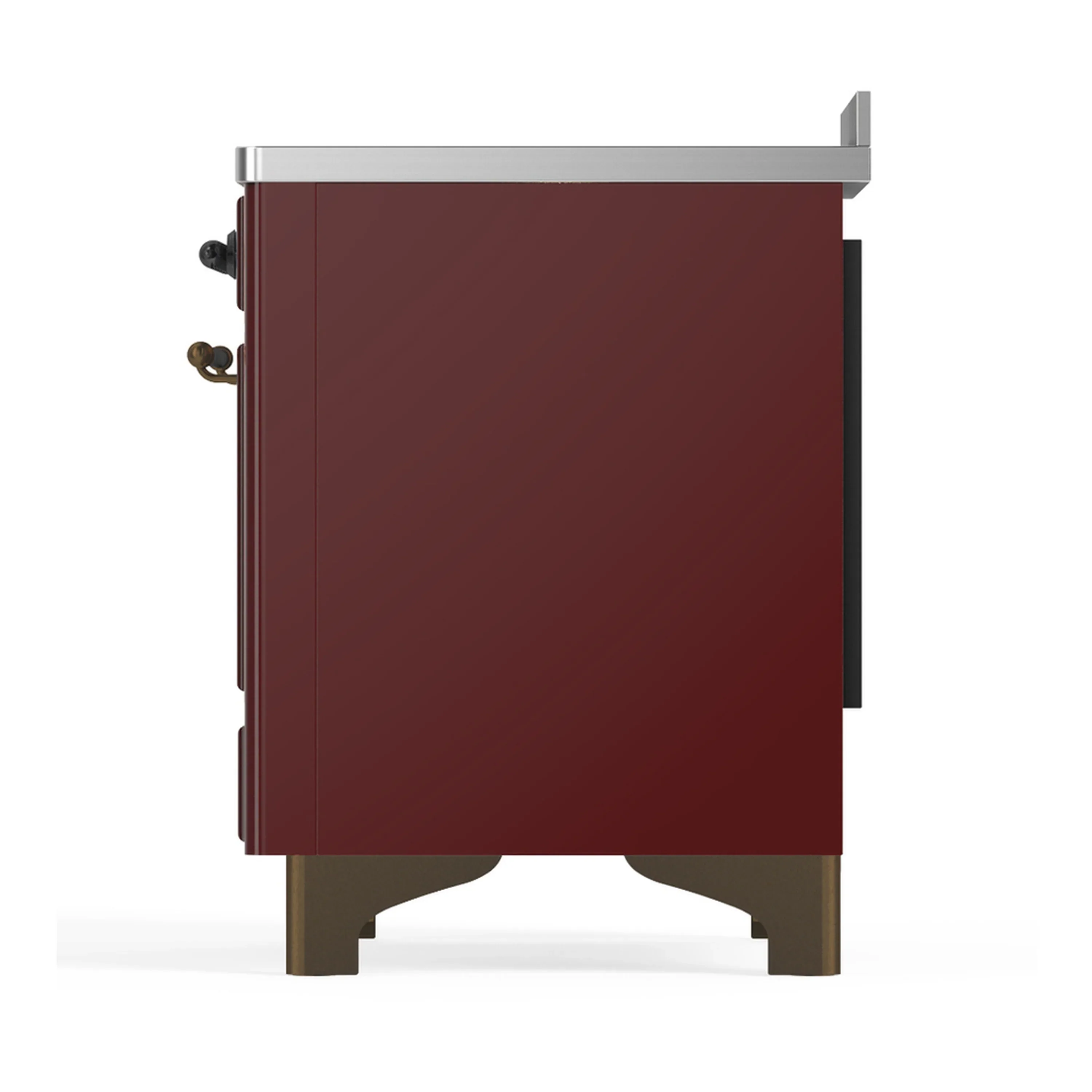 ILVE Majestic III 48-Inch Induction Range with 6 Induction Elements and Solid Door Electric Oven in Burgundy with Burnished Trim (UMIB48QNR3BUB) - Image 9
