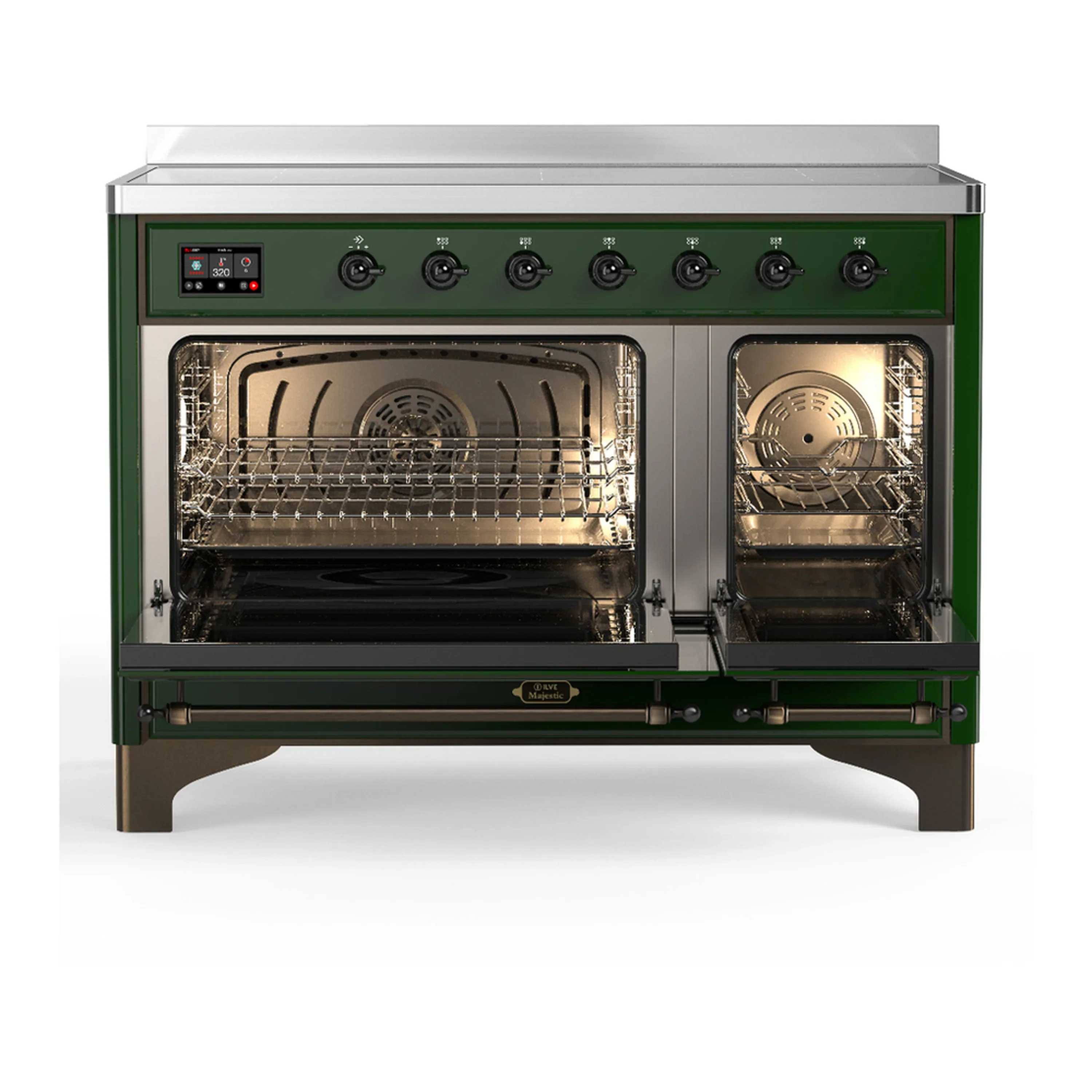 ILVE Majestic III 48-Inch Induction Range with 6 Induction Elements and Triple Glass Door Electric Oven in Emerald Green with Burnished Trim (UMIB48NR3EGB) - Image 6