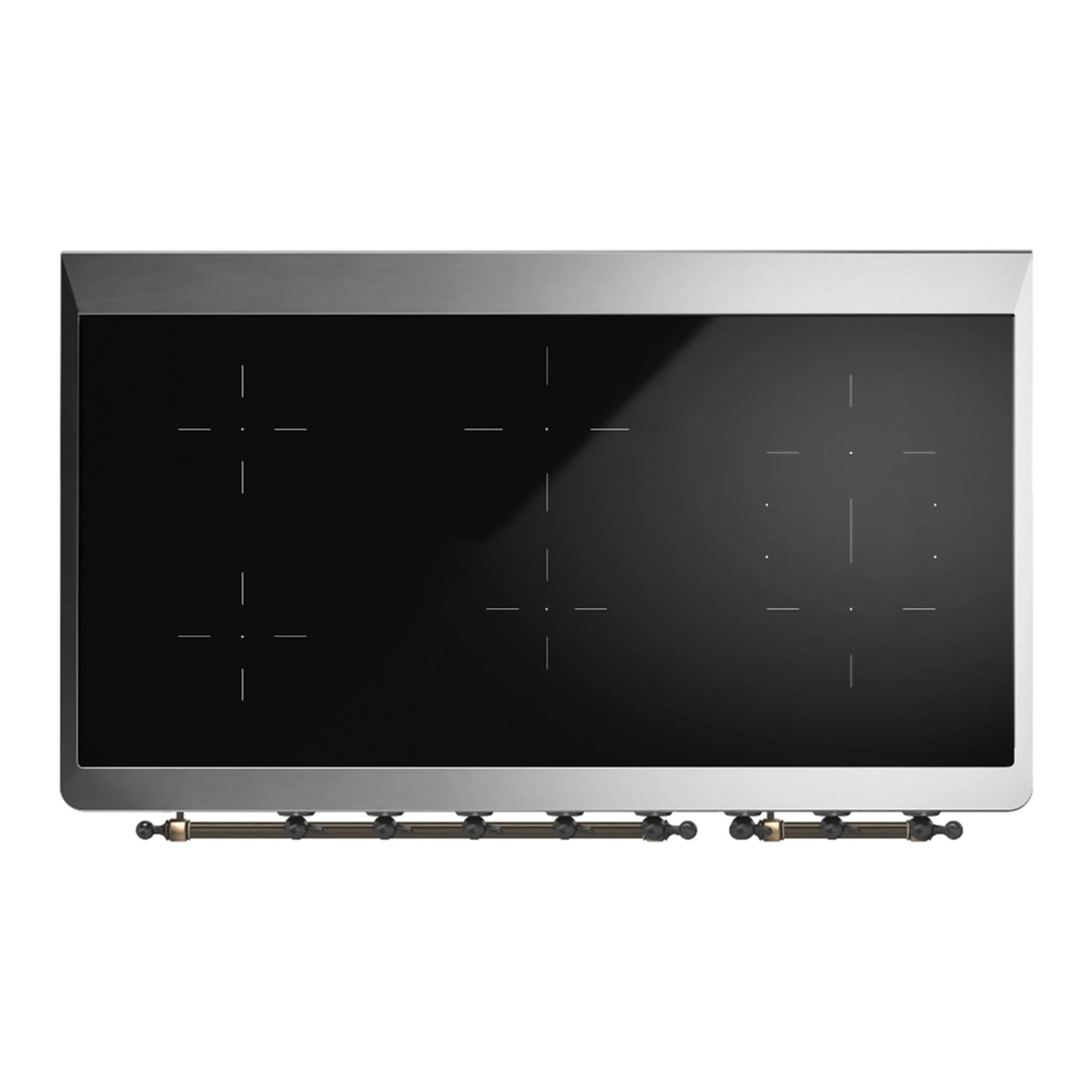 ILVE Majestic III 48-Inch Induction Range with 6 Induction Elements and Triple Glass Door Electric Oven in Glossy Black with Burnished Trim (UMIB48NR3BKB) - Image 2