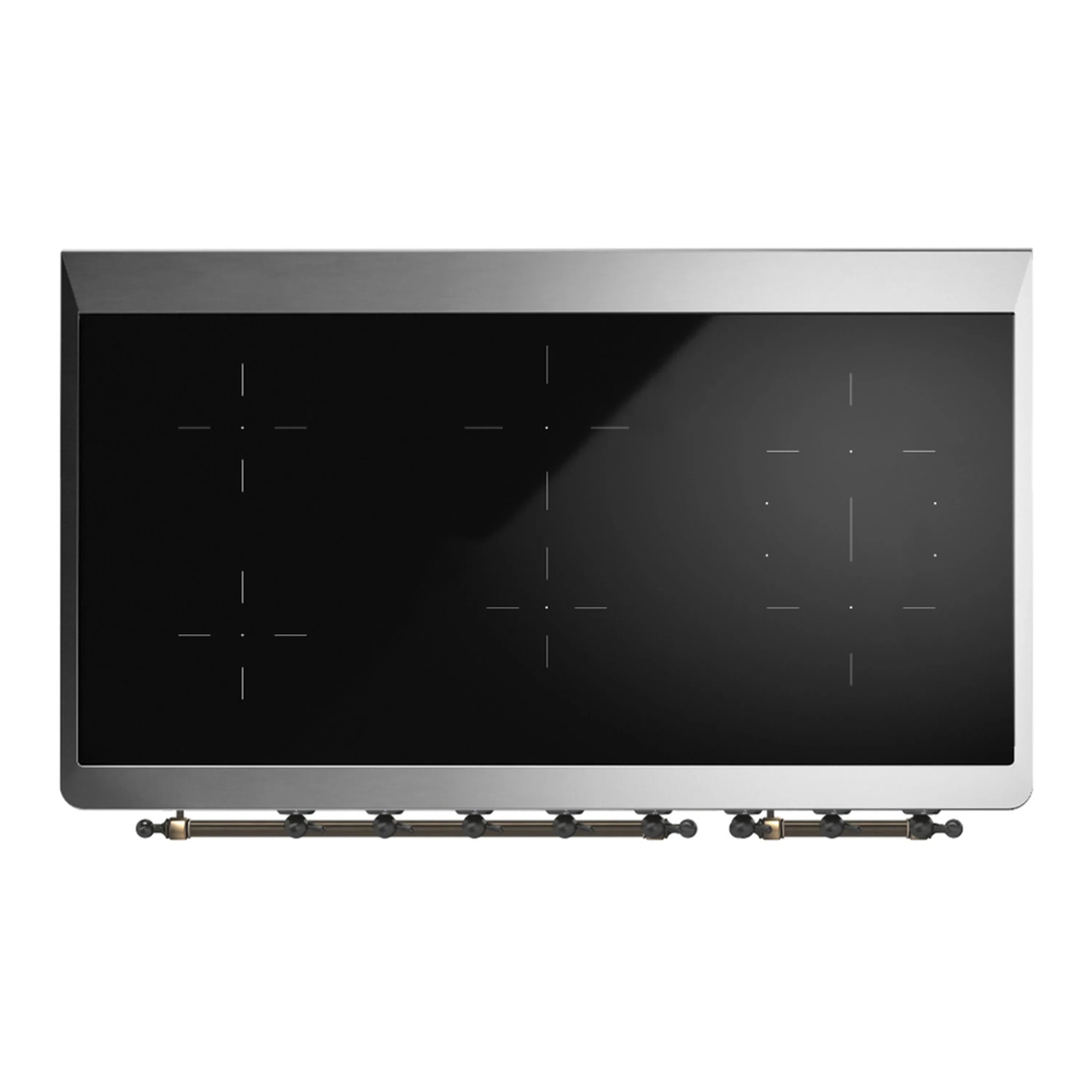 ILVE Majestic III 48-Inch Induction Range with 6 Induction Elements and Solid Door Electric Oven in Glossy Black with Burnished Trim (UMIB48QNR3BKB) - Image 2