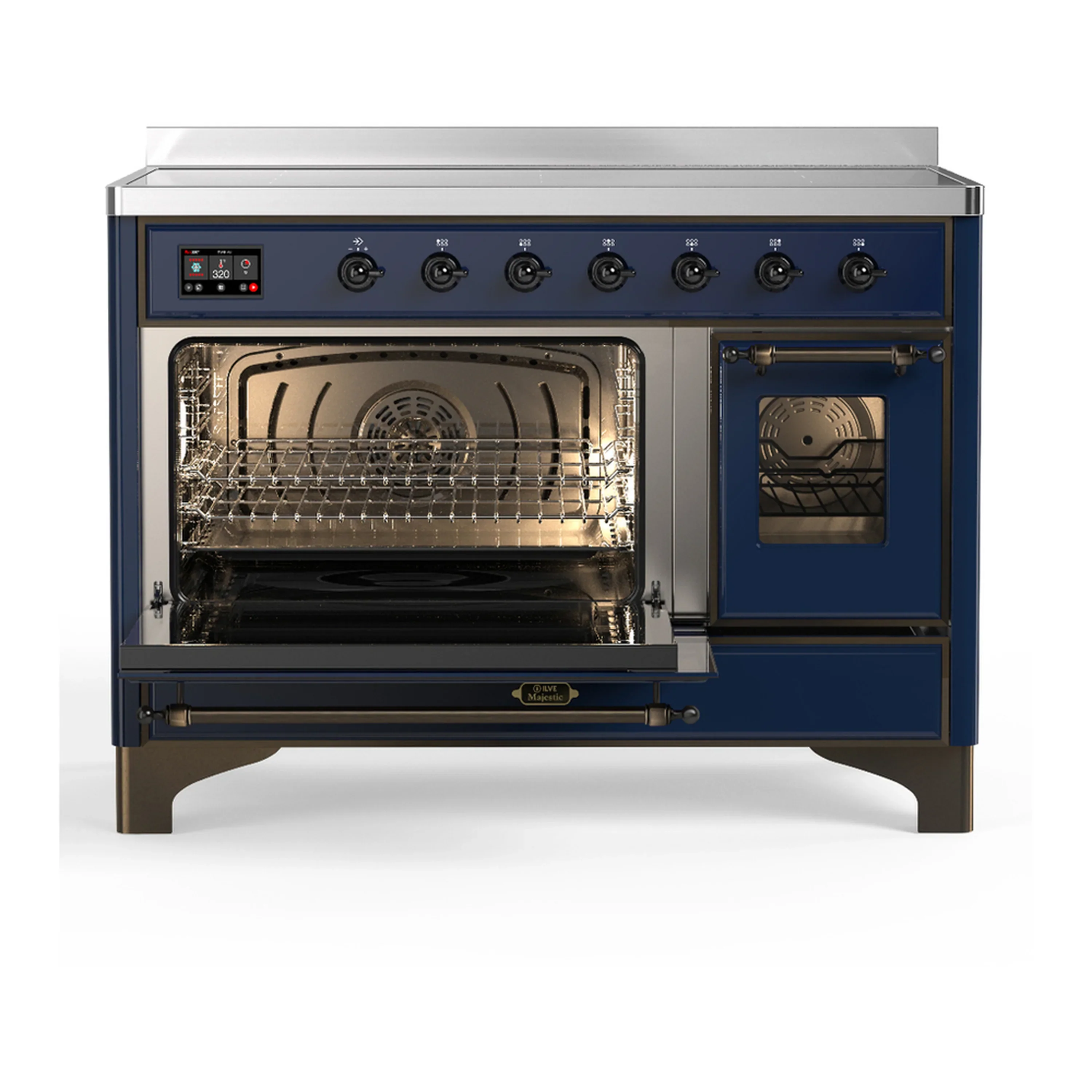ILVE Majestic III 48-Inch Induction Range with 6 Induction Elements and Triple Glass Door Electric Oven in Mightnight Blue with Burnished Trim (UMIB48NR3MBB) - Image 5