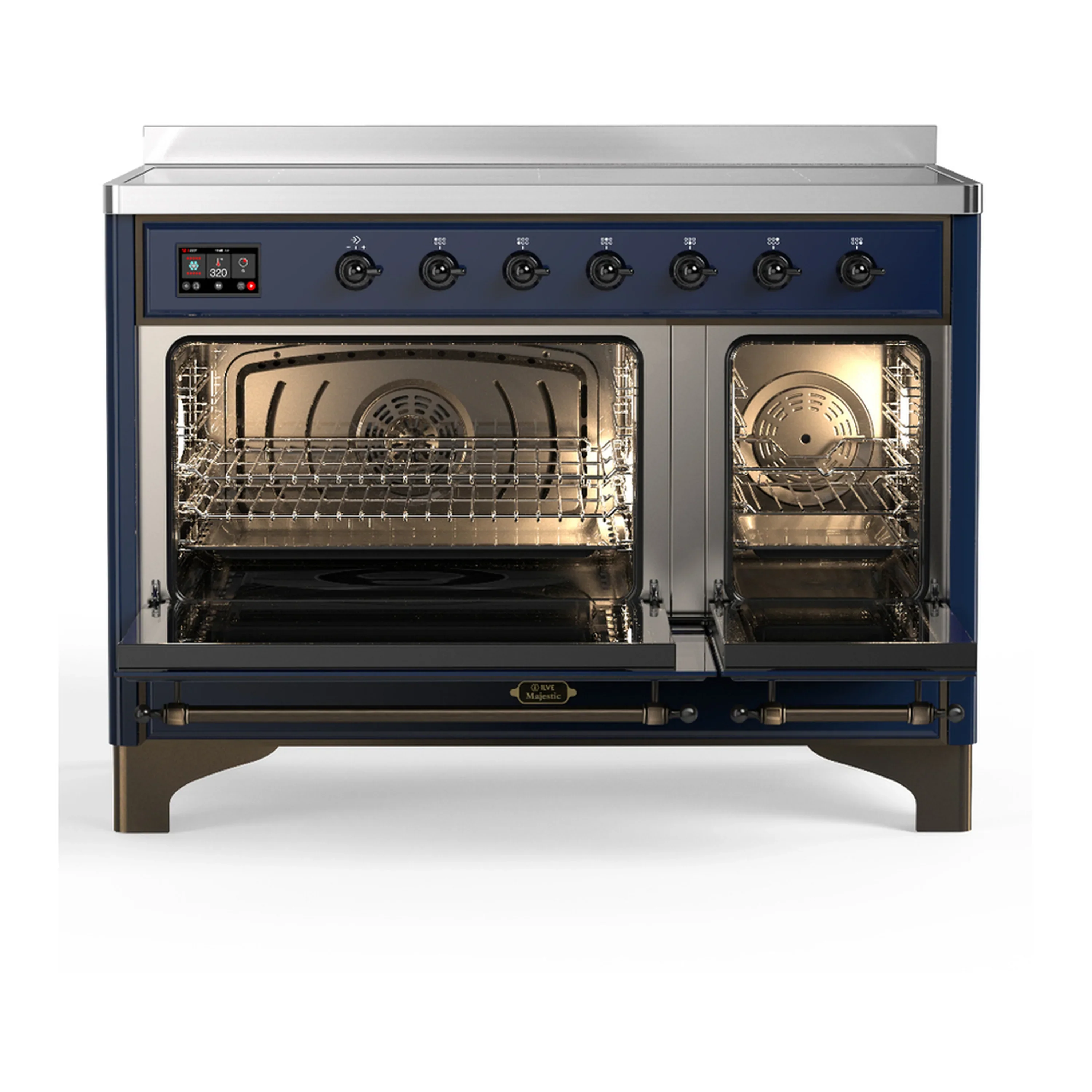 ILVE Majestic III 48-Inch Induction Range with 6 Induction Elements and Triple Glass Door Electric Oven in Mightnight Blue with Burnished Trim (UMIB48NR3MBB) - Image 6