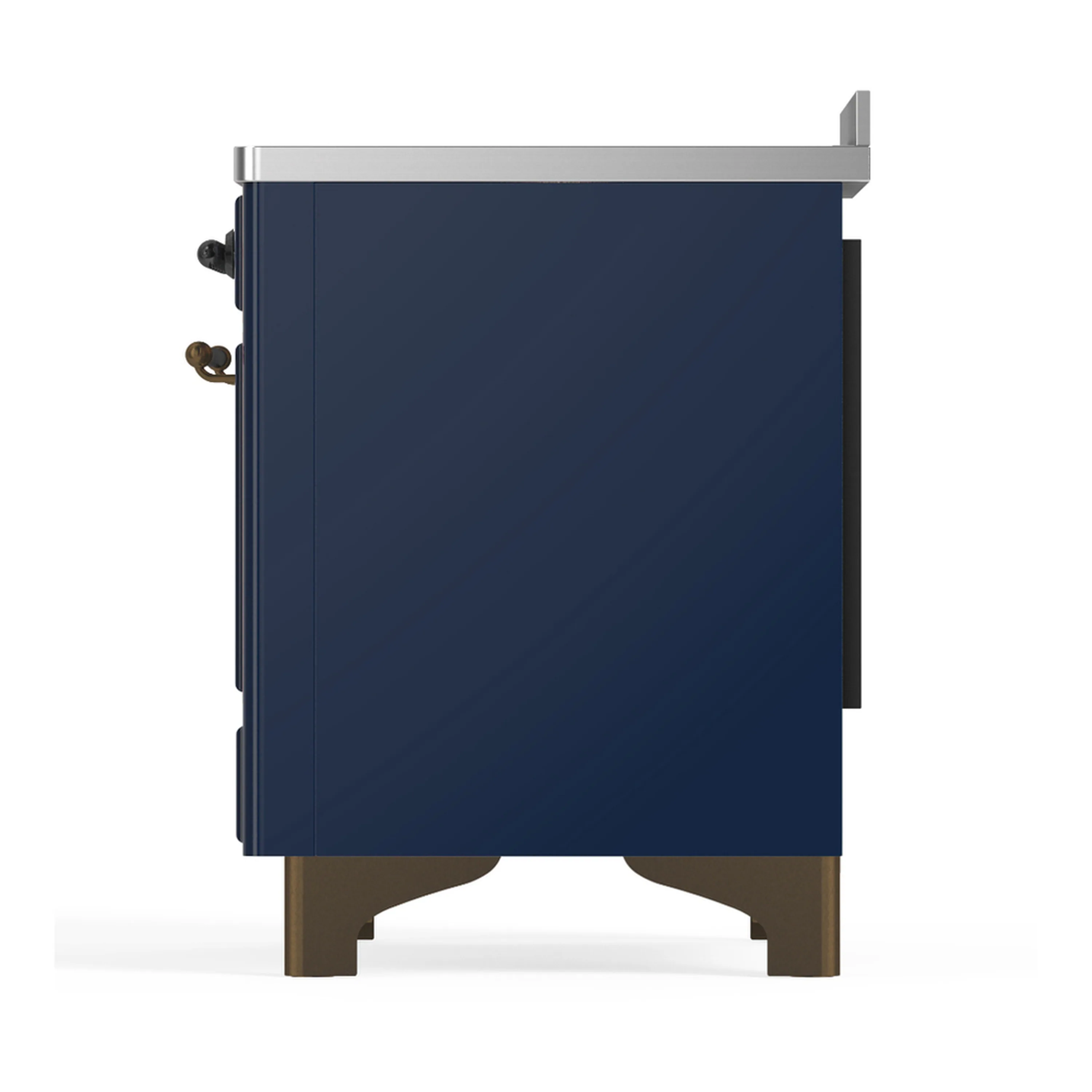 ILVE Majestic III 48-Inch Induction Range with 6 Induction Elements and Solid Door Electric Oven in Mightnight Blue with Burnished Trim (UMIB48QNR3MBB) - Image 9