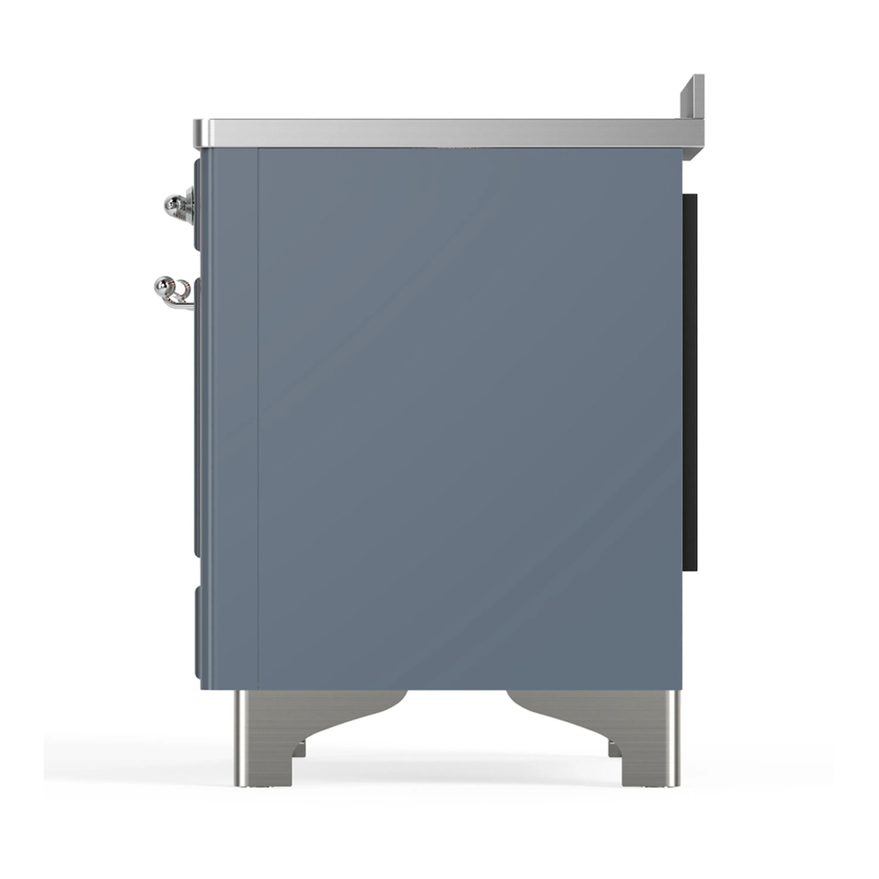 ILVE Majestic III 48-Inch Induction Range with 6 Induction Elements and Solid Door Electric Oven in Blue Grey with Chrome Trim (UMIB48QNR3BGC) - Image 9