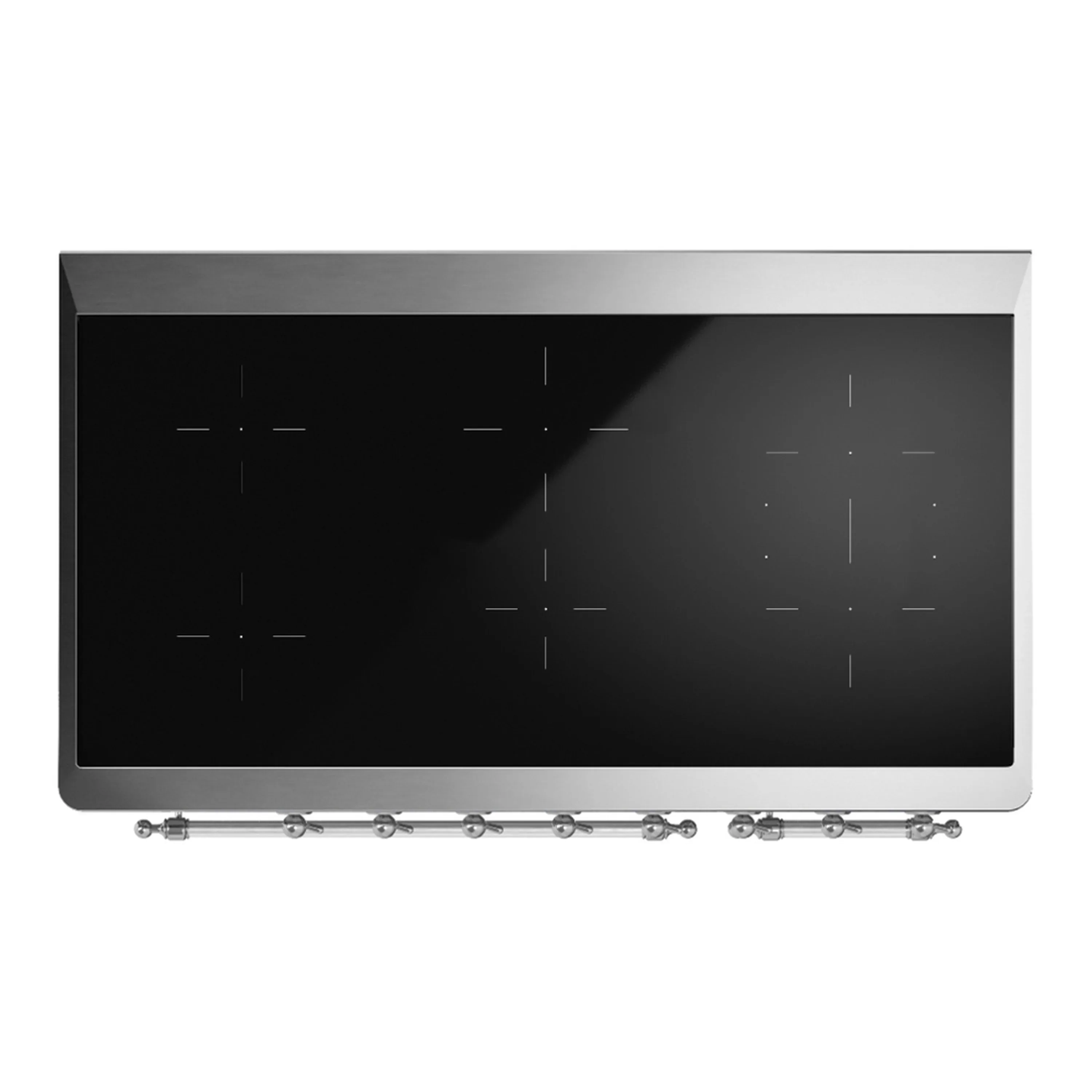 ILVE Majestic III 48-Inch Induction Range with 6 Induction Elements and Solid Door Electric Oven in Burgundy with Chrome Trim (UMIB48QNR3BUC) - Image 2