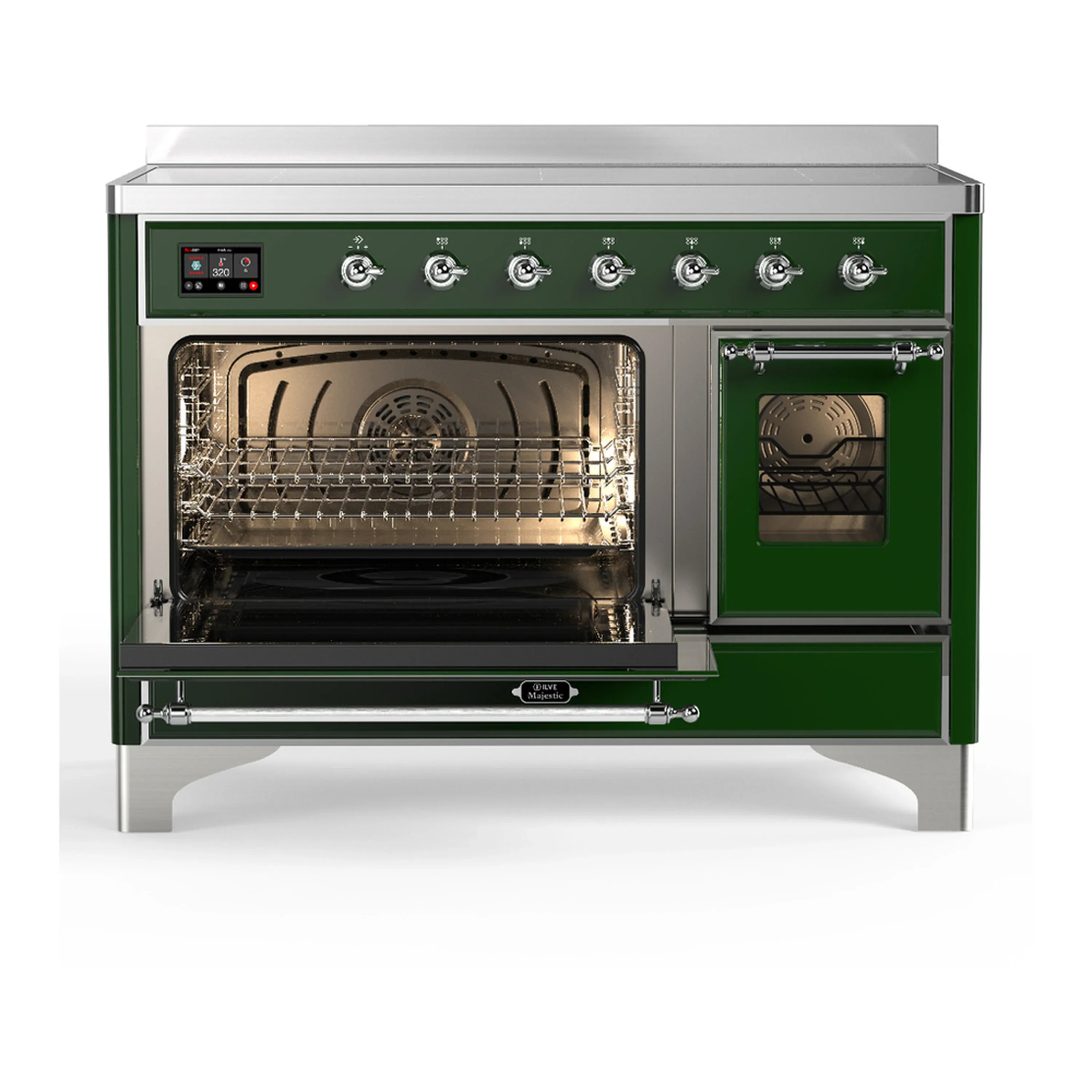 ILVE Majestic III 48-Inch Induction Range with 6 Induction Elements and Triple Glass Door Electric Oven in Emerald Green with Chrome Trim (UMIB48NR3EGC) - Image 5