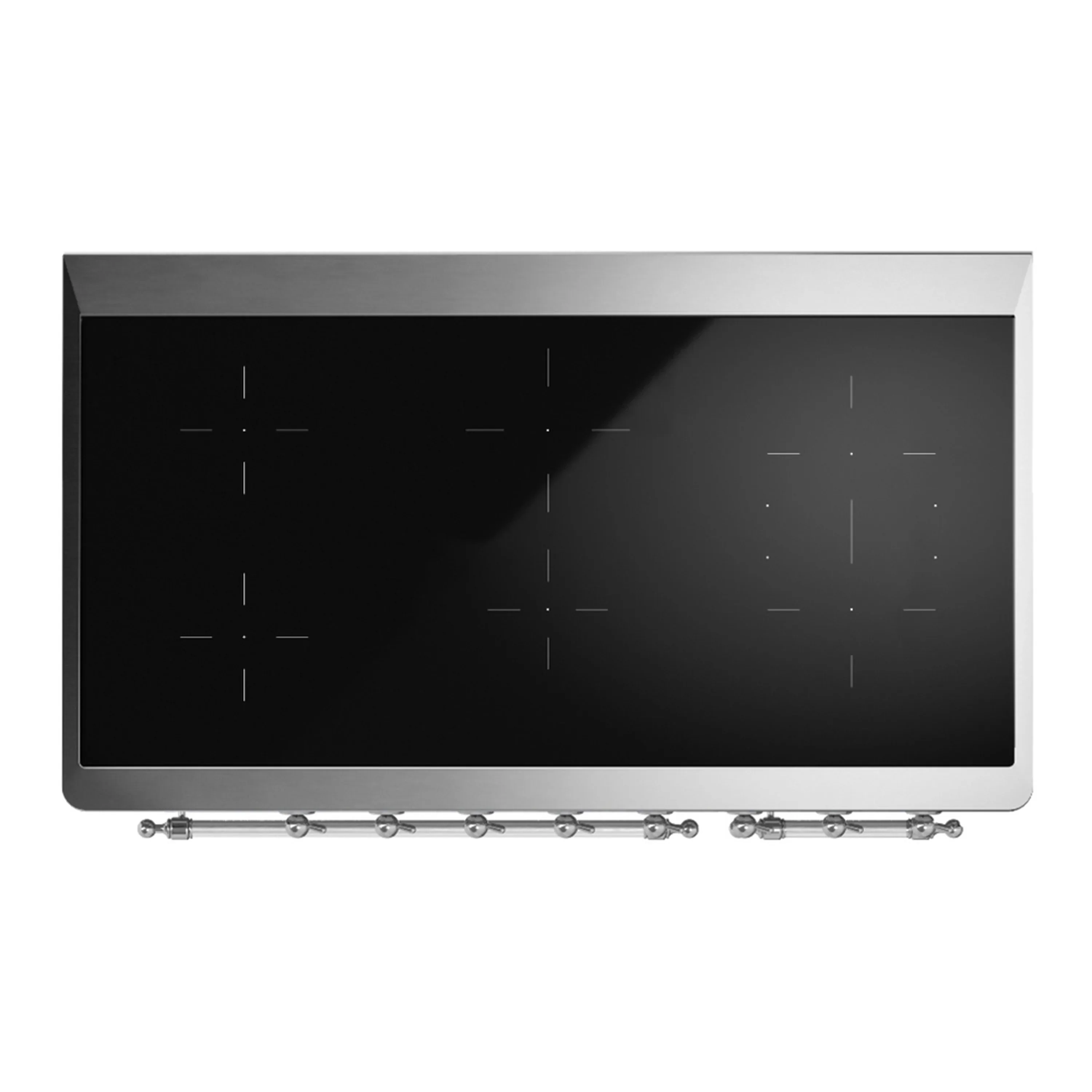 ILVE Majestic III 48-Inch Induction Range with 6 Induction Elements and Solid Door Electric Oven in Glossy Black with Chrome Trim (UMIB48QNR3BKC) - Image 2