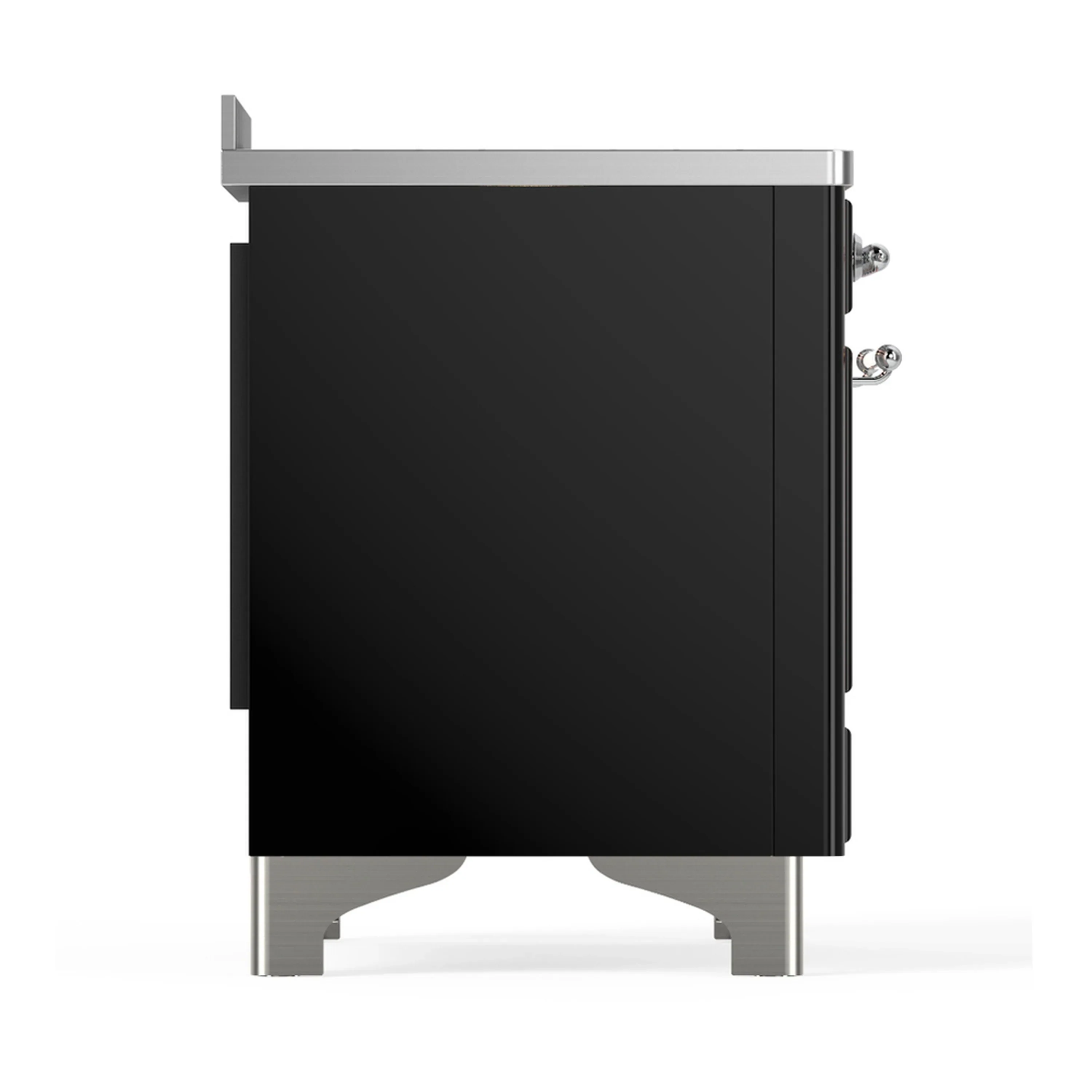 ILVE Majestic III 48-Inch Induction Range with 6 Induction Elements and Solid Door Electric Oven in Glossy Black with Chrome Trim (UMIB48QNR3BKC) - Image 8