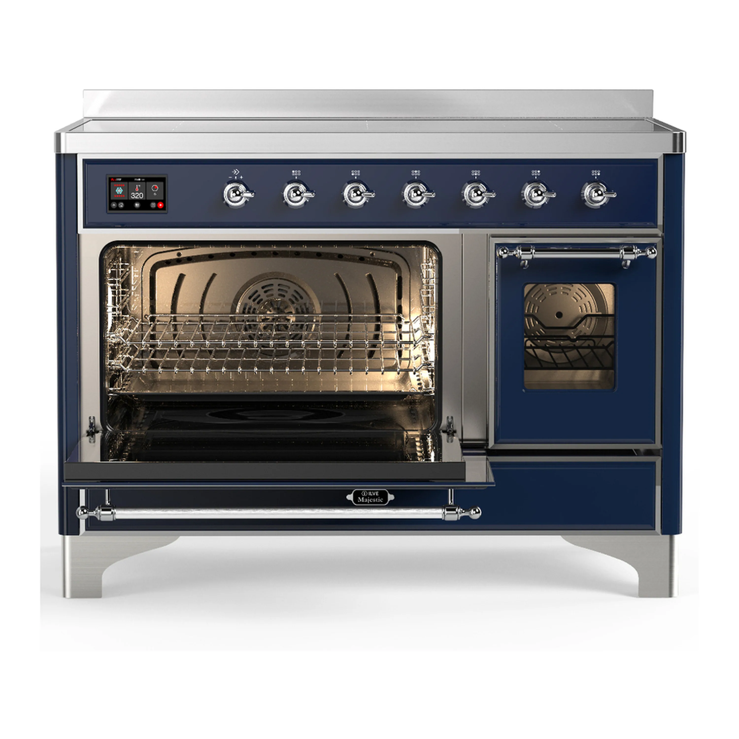 ILVE Majestic III 48-Inch Induction Range with 6 Induction Elements and Triple Glass Door Electric Oven in Mightnight Blue with Chrome Trim (UMIB48NR3MBC) - Image 5
