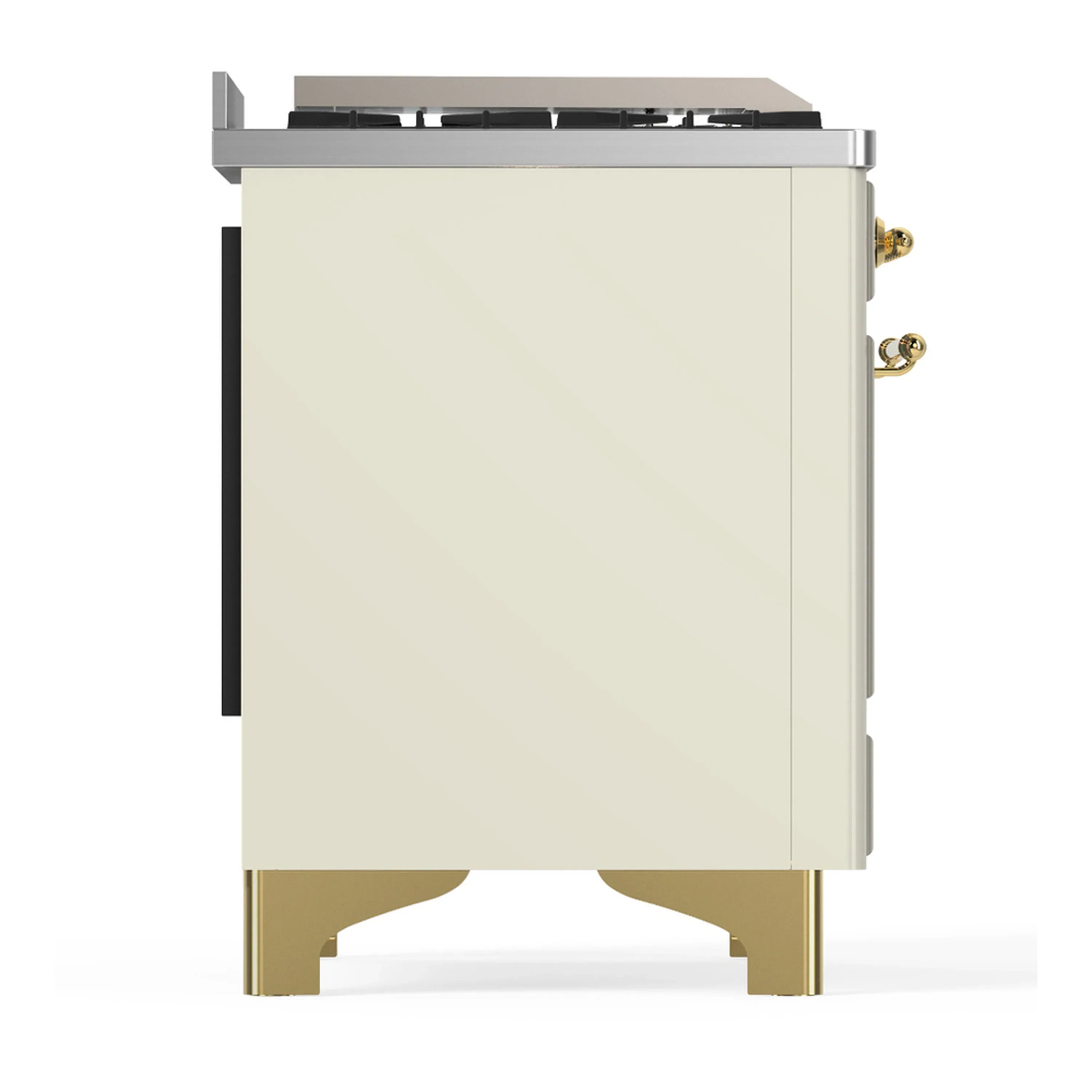 ILVE Majestic III 60-inch Dual Fuel Range with 7 Natural Gas Burner, Griddle and Triple Glass Door Electric Oven in Antique White with Brass Trim (UM60FNR3AWG) - Image 8