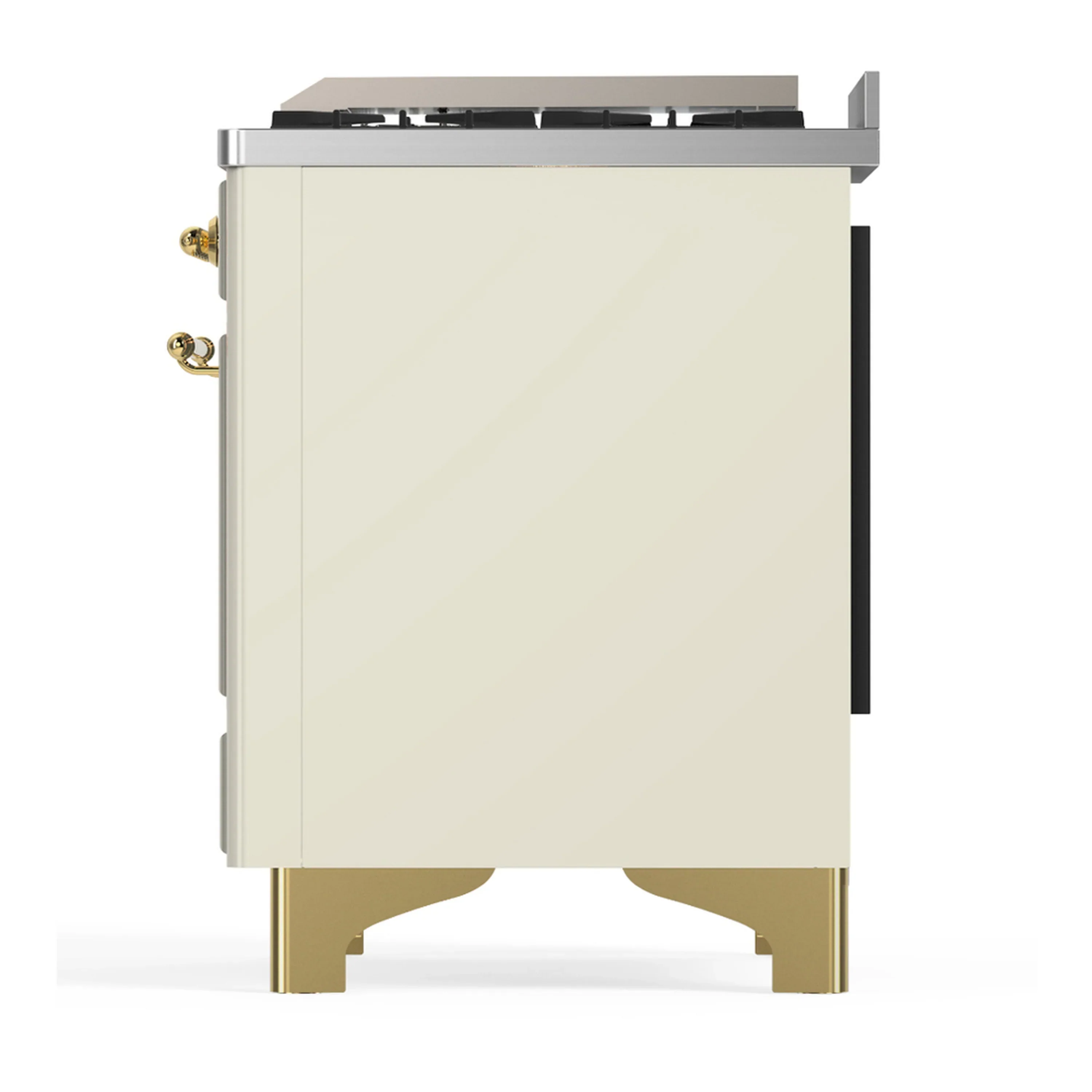 ILVE Majestic III 60-inch Dual Fuel Range with 5 Liquid Propane Burner, Griddle and Triple Glass Door Electric Oven in Antique White with Brass Trim (UM60FNR3AWGLP) - Image 9