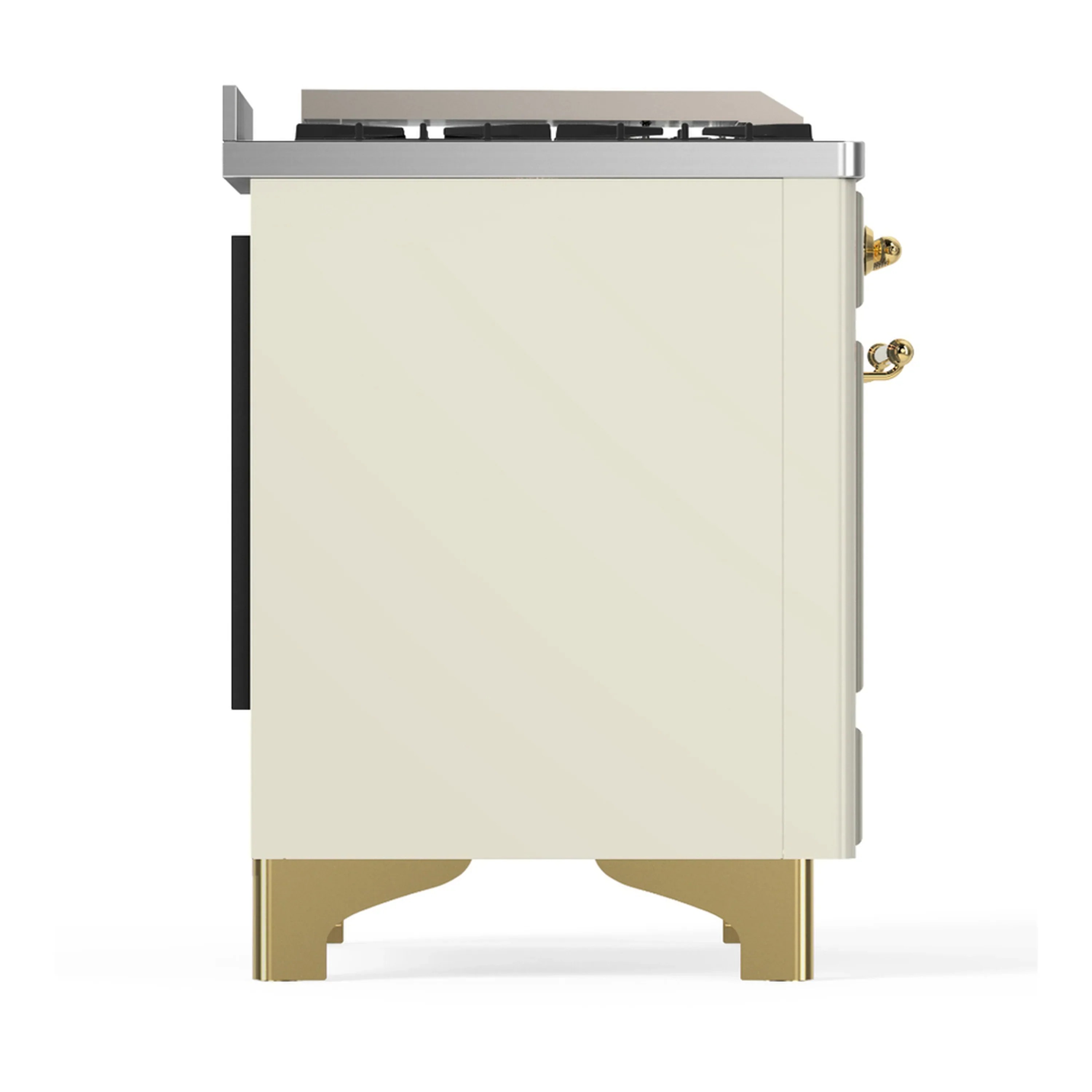 ILVE Majestic III 60-inch Dual Fuel Range with 5 Liquid Propane Burner, Griddle, French Top and Solid Door Electric Oven in Antique White with Brass Trim (UM60FSQNR3AWGLP) - Image 8