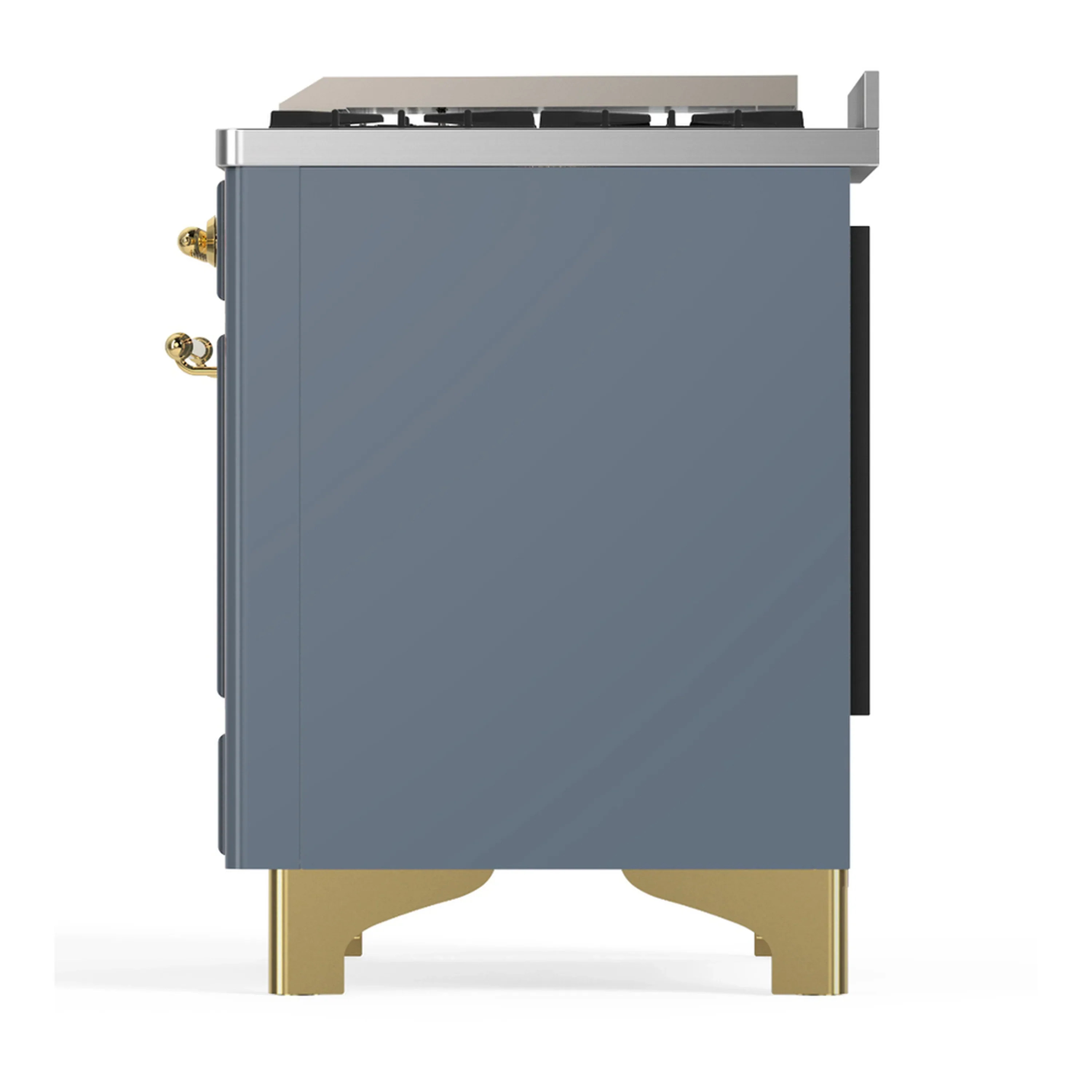ILVE Majestic III 60-inch Dual Fuel Range with 7 Natural Gas Burner, Griddle and Triple Glass Door Electric Oven in Blue Grey with Brass Trim (UM60FNR3BGG) - Image 9