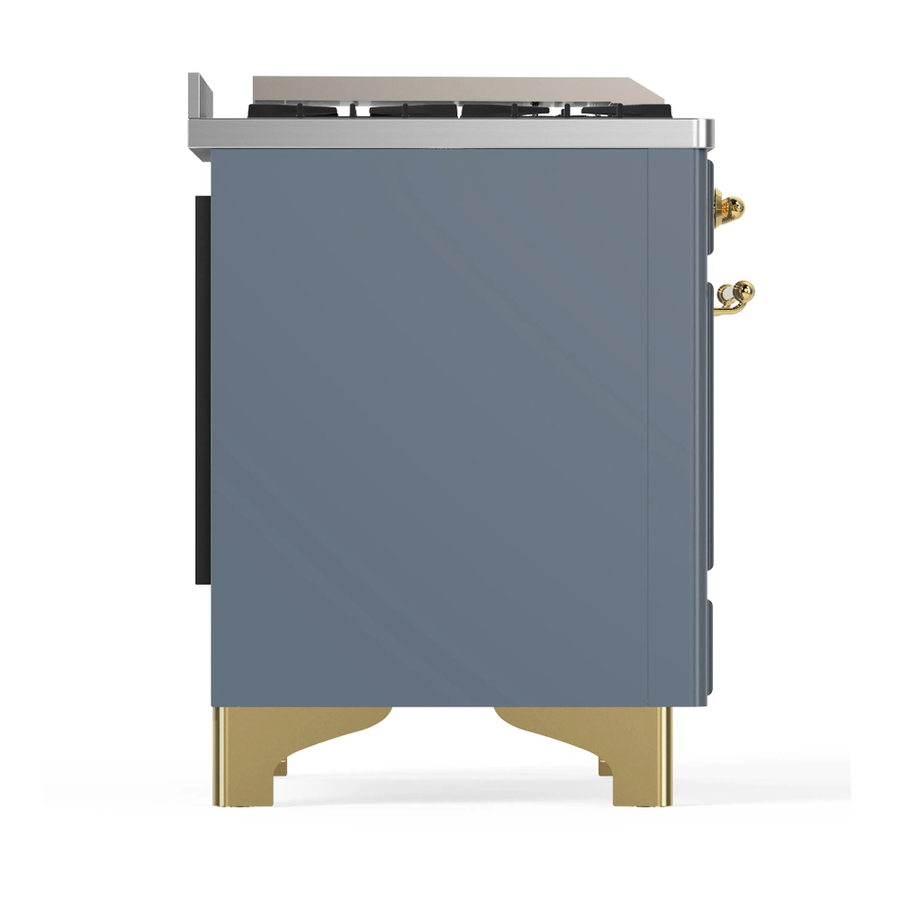 ILVE Majestic III 60-inch Dual Fuel Range with 5 Liquid Propane Burner, Griddle, French Top and Solid Door Electric Oven in Blue Grey with Brass Trim (UM60FSQNR3BGGLP) - Image 8