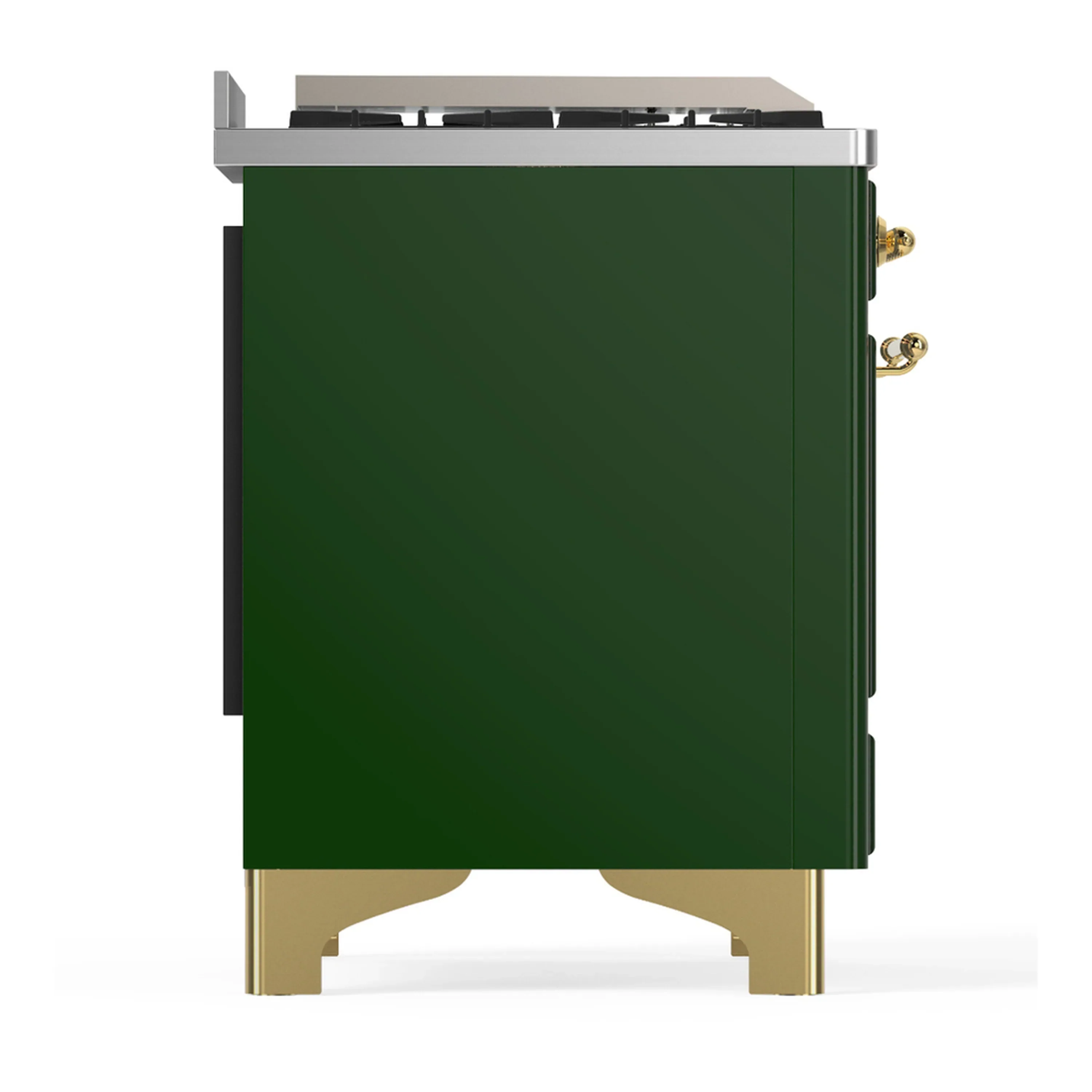 ILVE Majestic III 60-inch Dual Fuel Range with 5 Liquid Propane Burner, Griddle and Triple Glass Door Electric Oven in Emerald Green with Brass Trim (UM60FNR3EGGLP) - Image 8