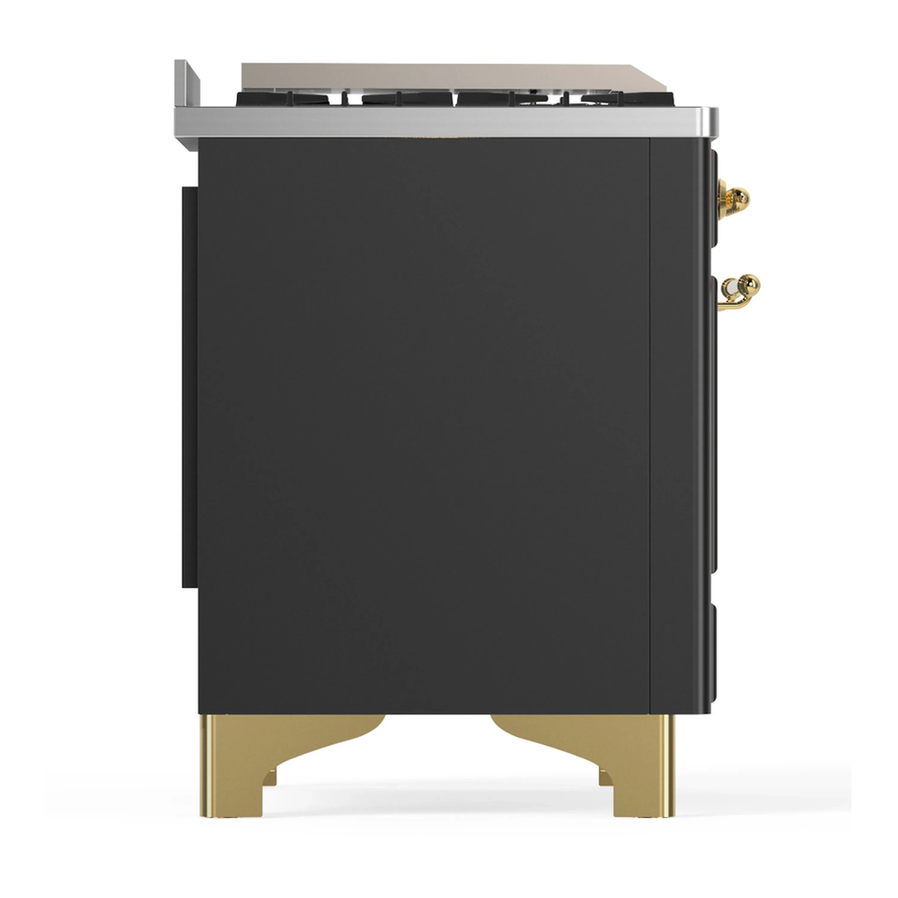 ILVE Majestic III 60-inch Dual Fuel Range with 5 Liquid Propane Burner, Griddle and Triple Glass Door Electric Oven in Graphite Matte with Brass Trim (UM60FNR3MGGLP) - Image 8