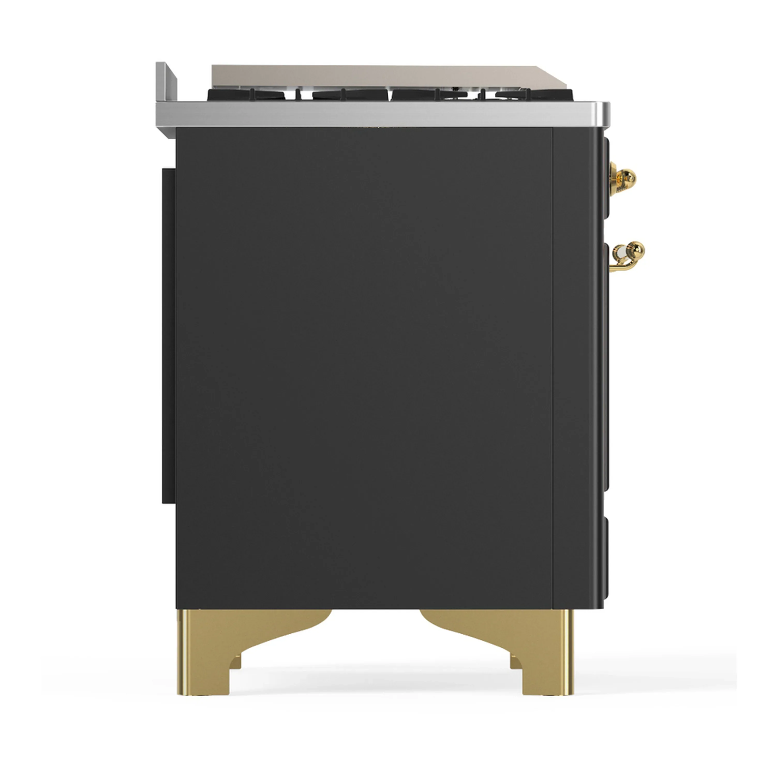 ILVE Majestic III 60-inch Dual Fuel Range with 5 Liquid Propane Burner, Griddle, French Top and Triple Glass Door Electric Oven in Graphite Matte with Brass Trim (UM60FSNR3MGGLP) - Image 8