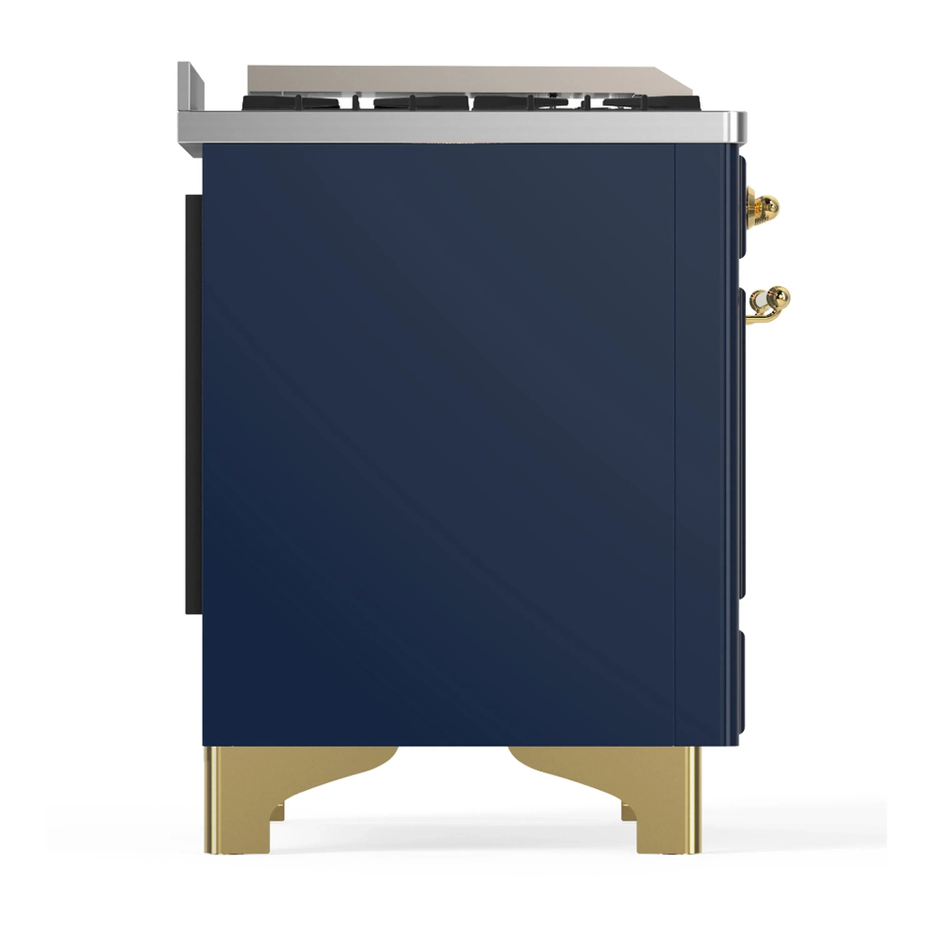 ILVE Majestic III 60-inch Dual Fuel Range with 5 Liquid Propane Burner, Griddle, French Top and Solid Door Electric Oven in Blue Grey with Brass Trim (UM60FSQNR3MBGLP) - Image 8