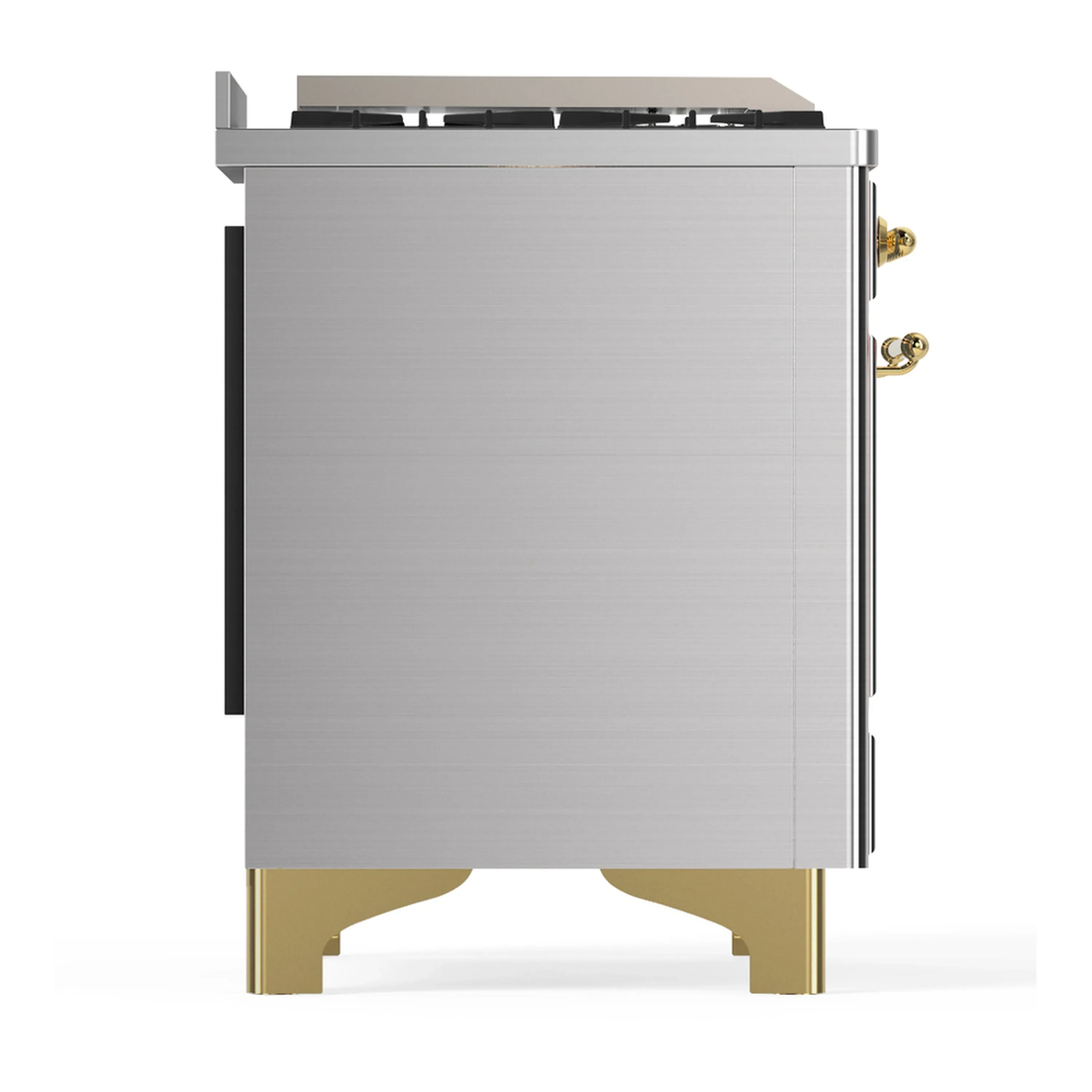 ILVE Majestic III 60-inch Dual Fuel Range with 5 Liquid Propane Burner, Griddle and Triple Glass Door Electric Oven in Stainless Steel with Brass Trim (UM60FNR3SSGLP) - Image 8