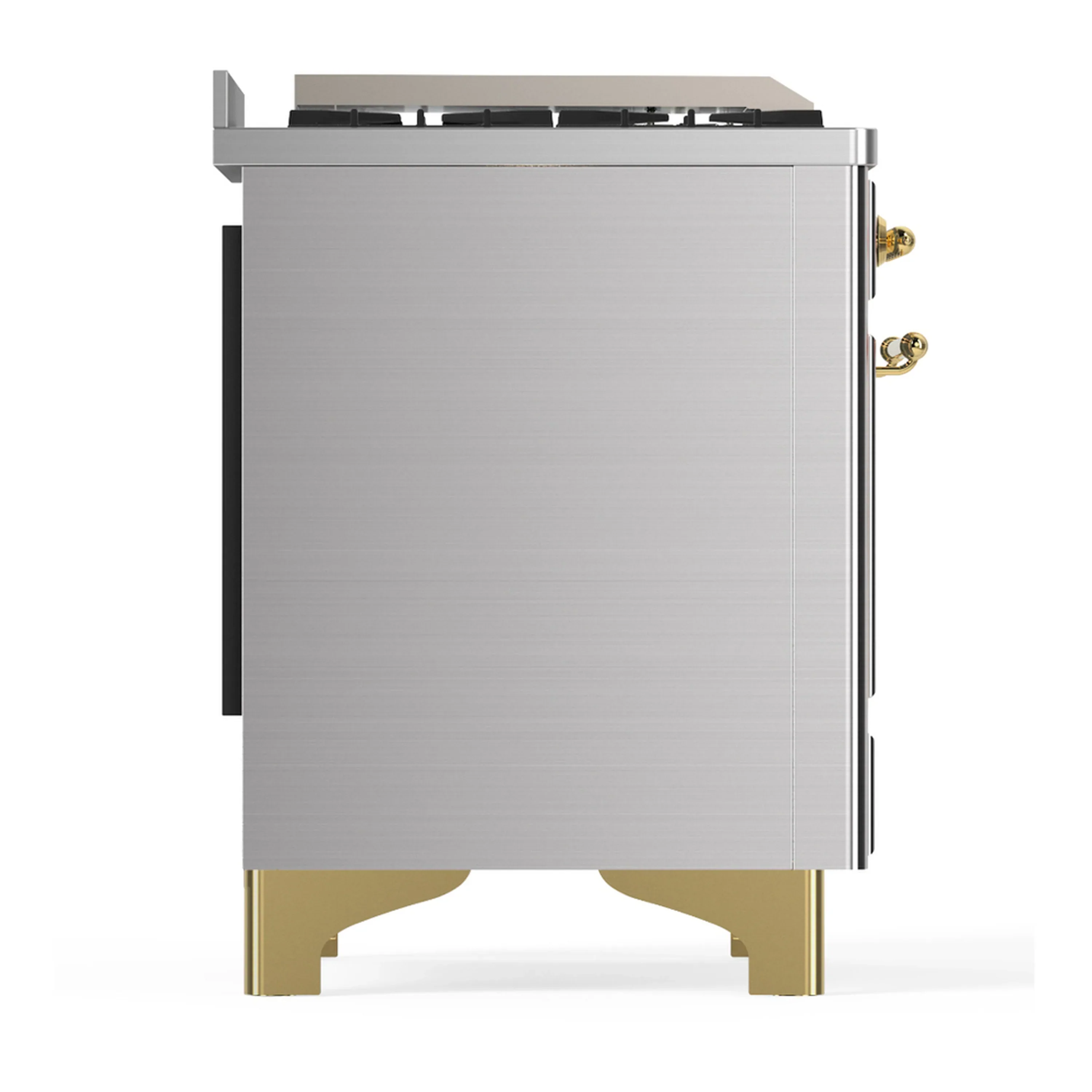 ILVE Majestic III 60-inch Dual Fuel Range with 7 Natural Gas Burner, Griddle, French Top and Solid Door Electric Oven in Stainless Steel with Brass Trim (UM60FSQNR3SSG) - Image 8