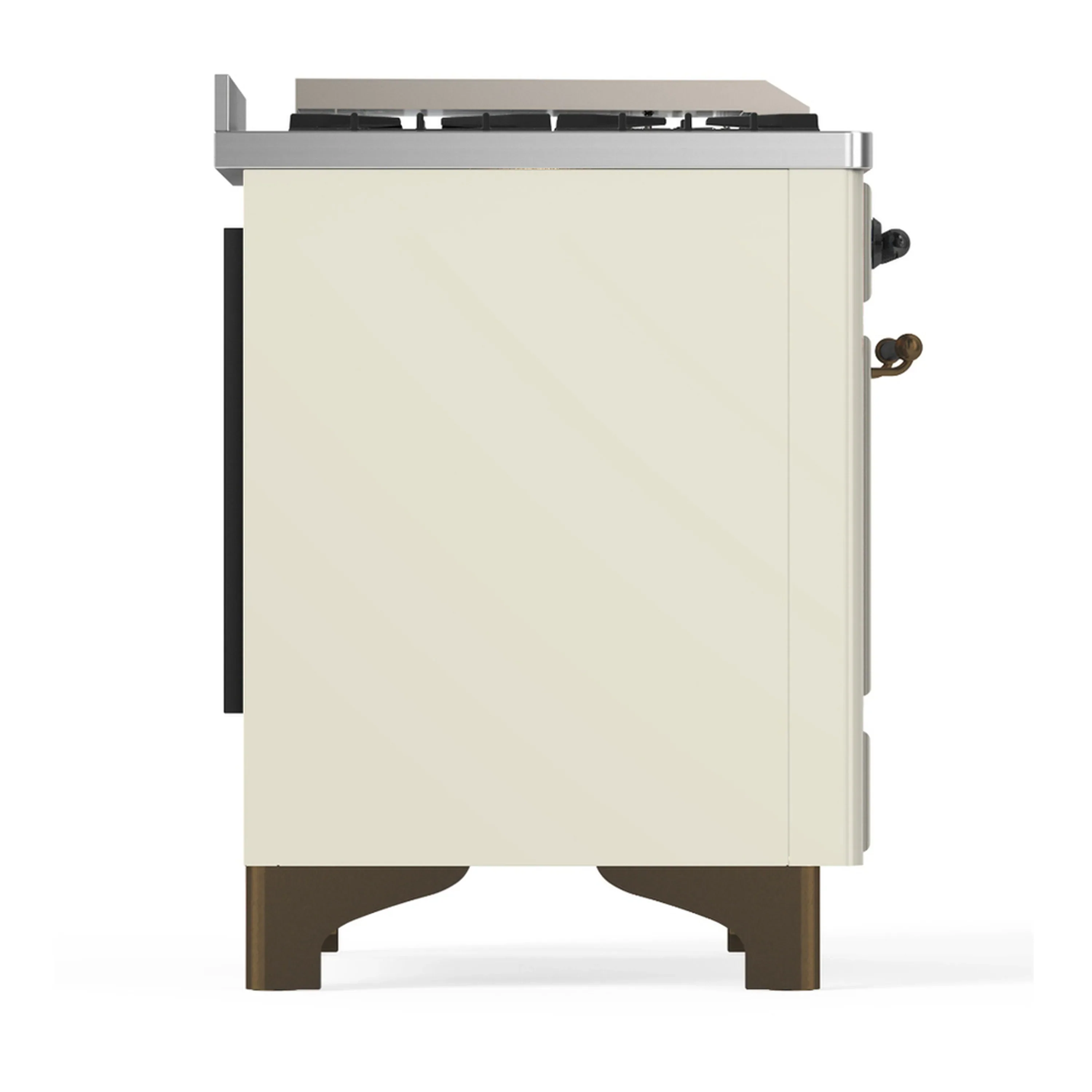 ILVE Majestic III 60-inch Dual Fuel Range with 5 Liquid Propane Burner, Griddle and Triple Glass Door Electric Oven in Antique White with Burnished Trim (UM60FNR3AWBLP) - Image 8