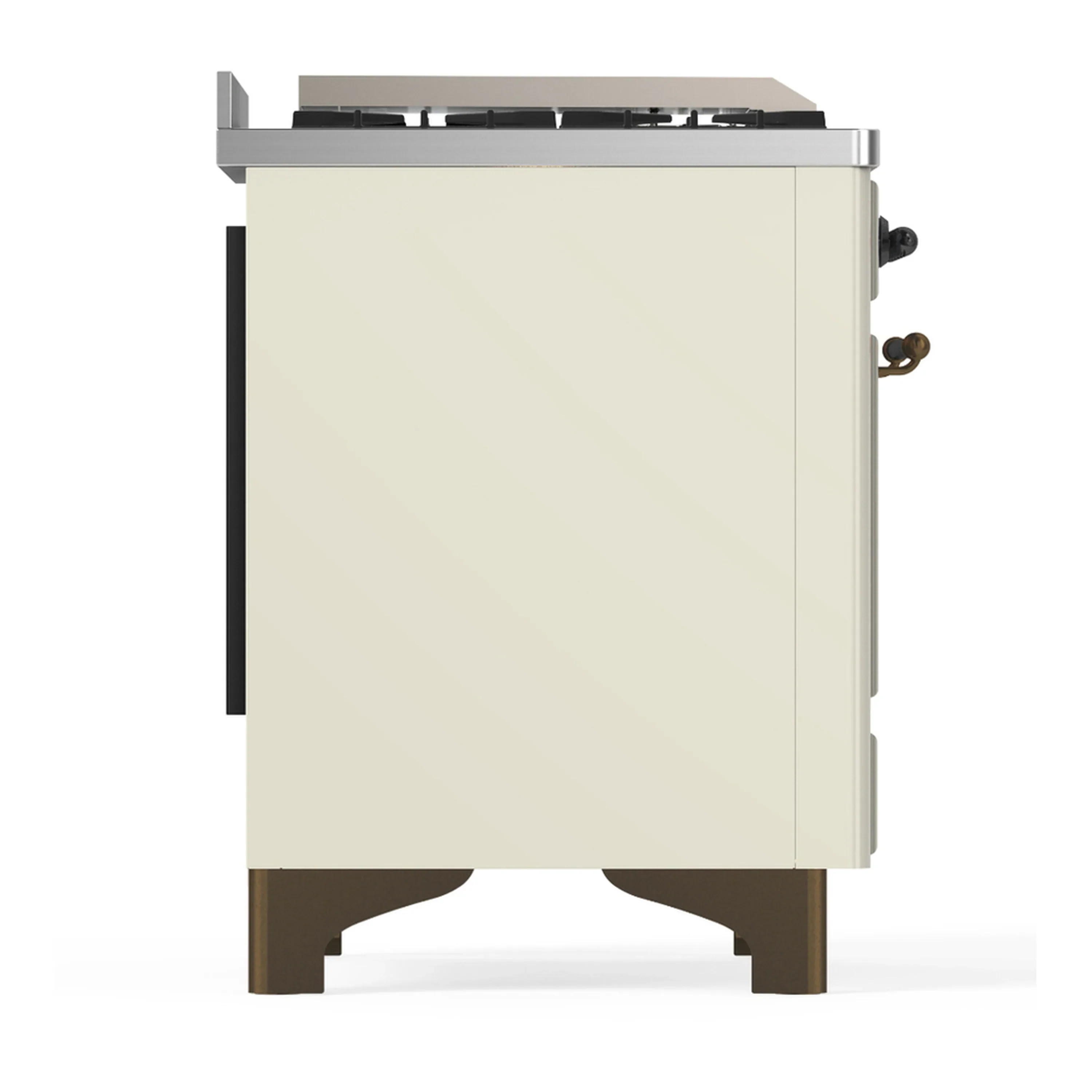 ILVE Majestic III 60-inch Dual Fuel Range with 5 Liquid Propane Burner, Griddle and Solid Door Electric Oven in Antique White with Burnished Trim (UM60FQNR3AWBLP) - Image 8
