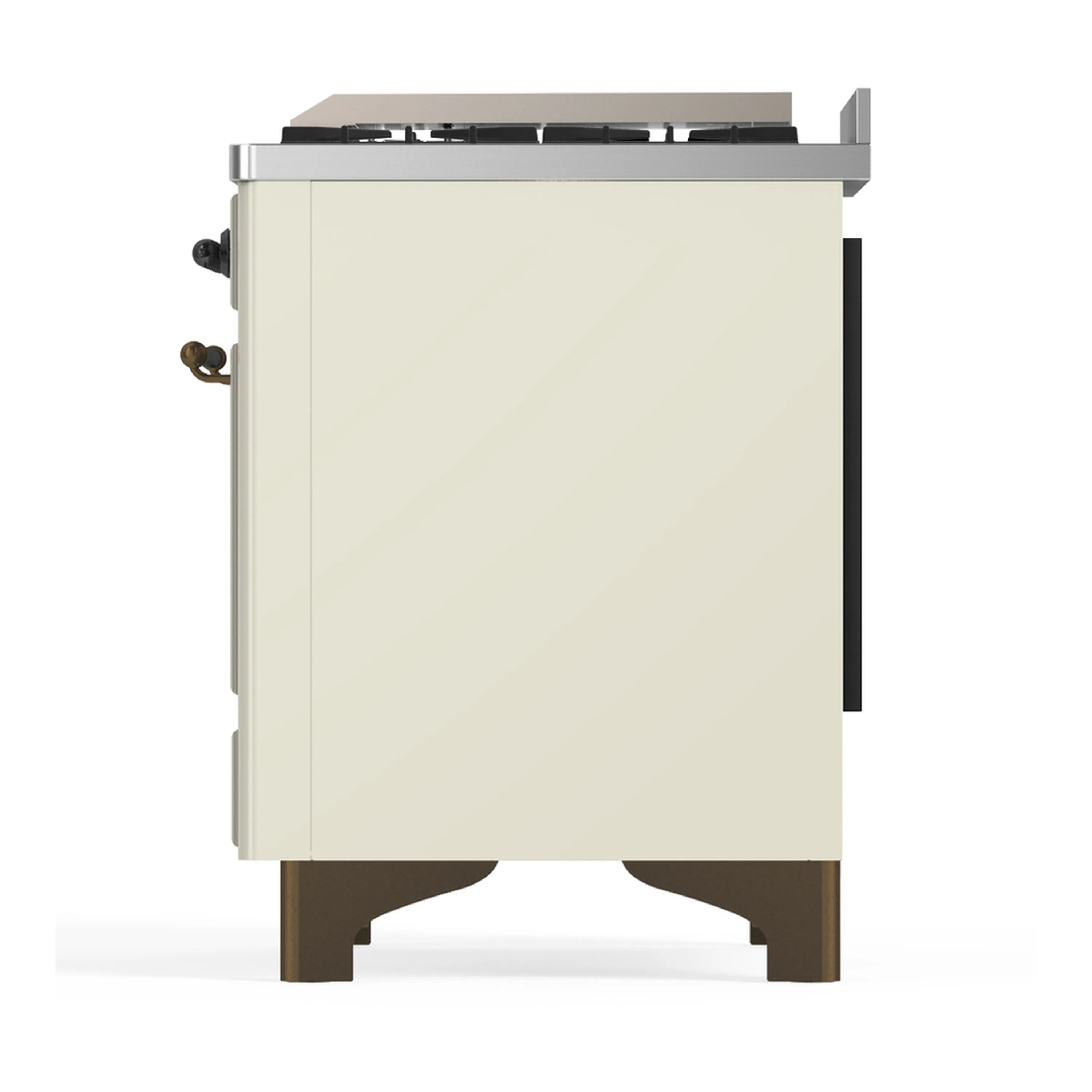 ILVE Majestic III 60-inch Dual Fuel Range with 7 Natural Gas Burner, Griddle, French Top and Triple Glass Door Electric Oven in Antique White with Burnished Trim (UM60FSNR3AWB) - Image 9