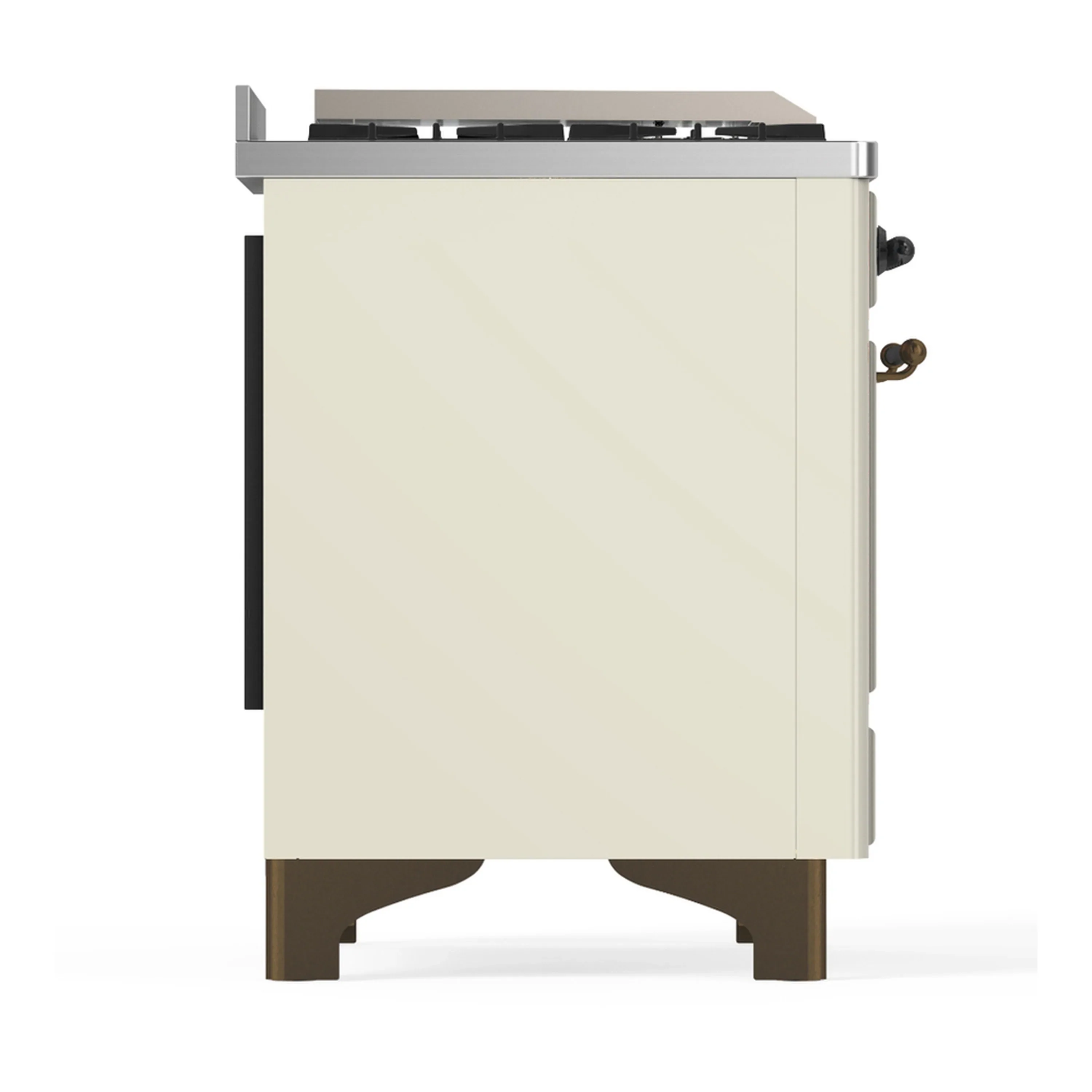 ILVE Majestic III 60-inch Dual Fuel Range with 5 Liquid Propane Burner, Griddle, French Top and Triple Glass Door Electric Oven in Antique White with Burnished Trim (UM60FSNR3AWBLP) - Image 8
