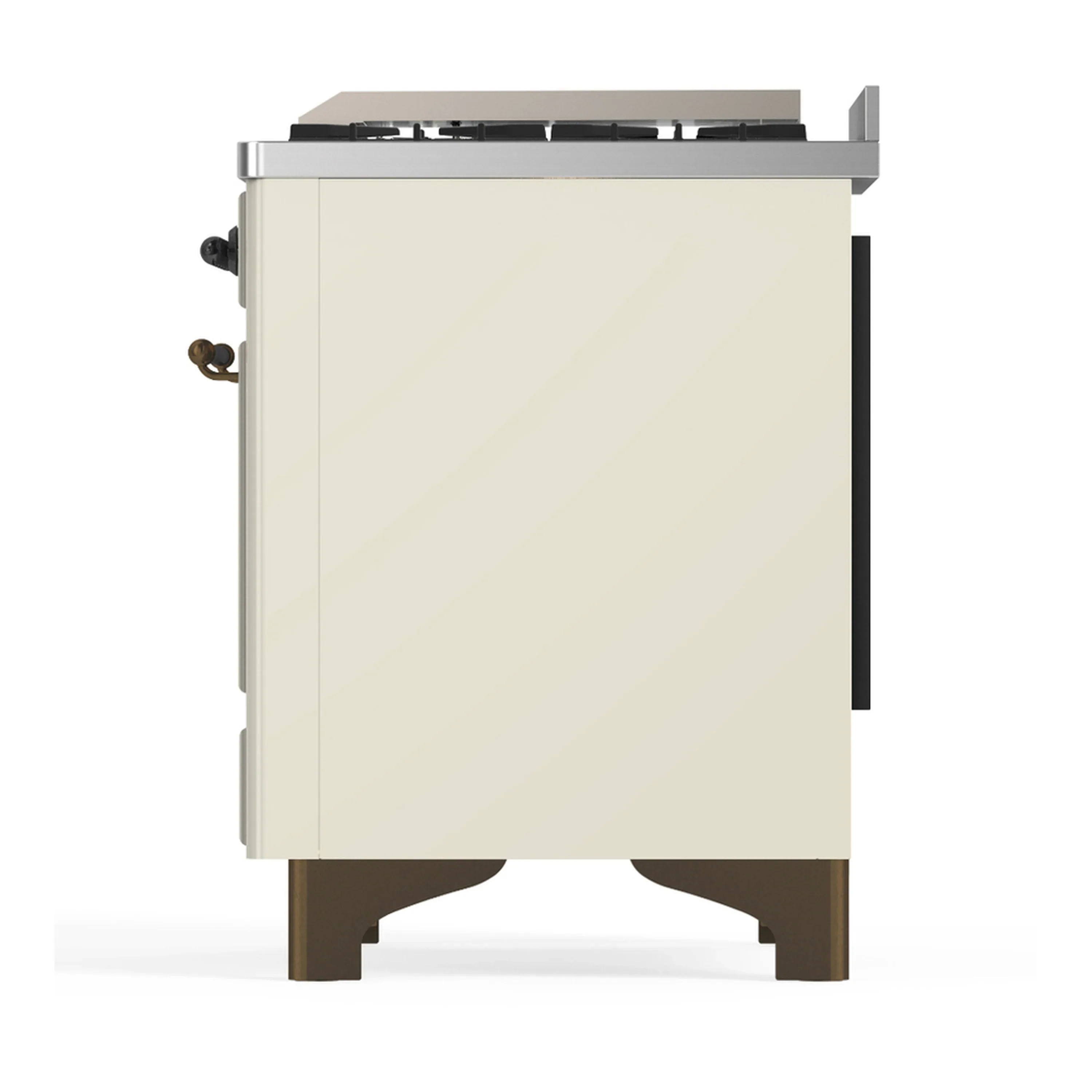 ILVE Majestic III 60-inch Dual Fuel Range with 7 Natural Gas Burner, Griddle, French Top and Solid Door Electric Oven in Antique White with Burnished Trim (UM60FSQNR3AWB) - Image 9